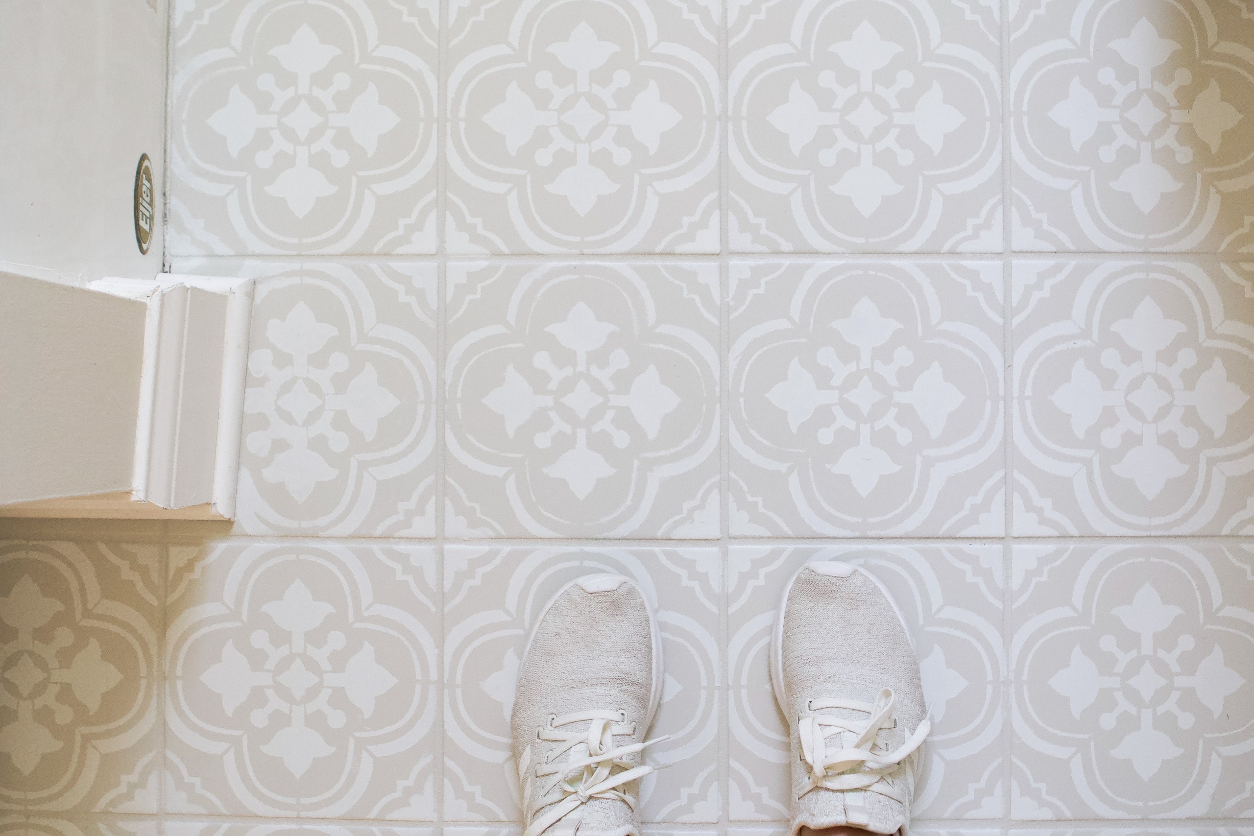 Painted floor tile