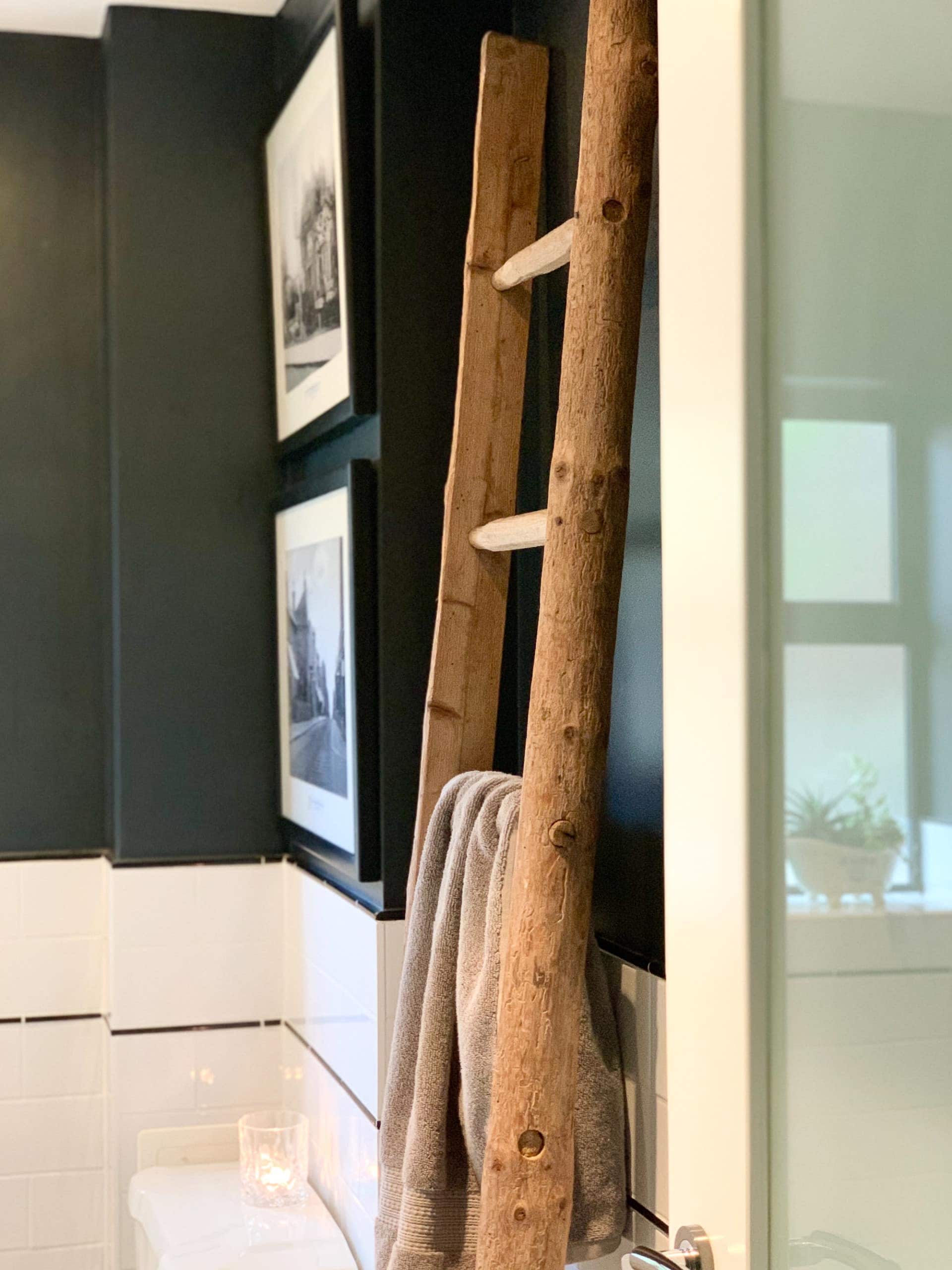 Towel ladder in a bathroom
