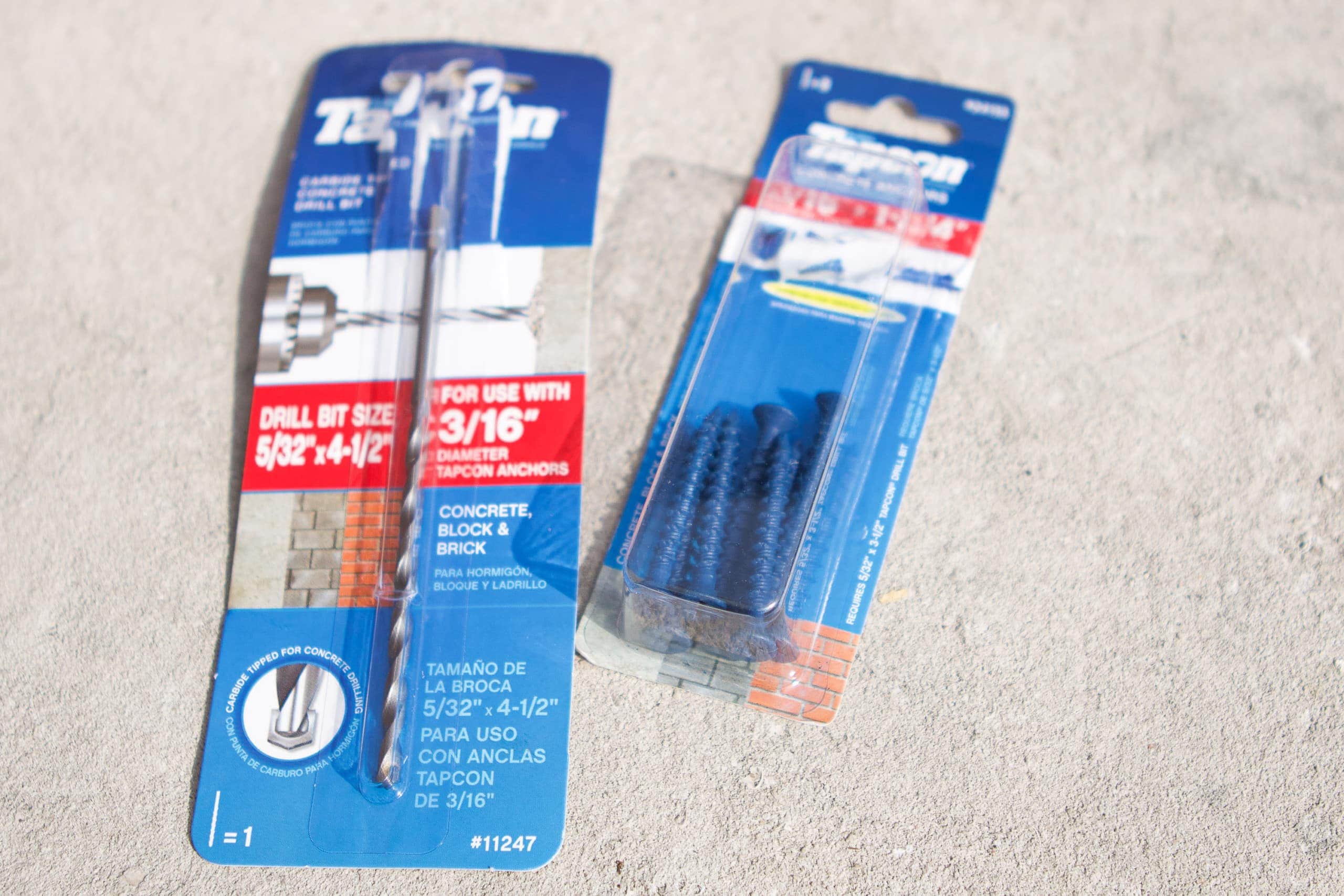 Supplies to install a flag pole into brick