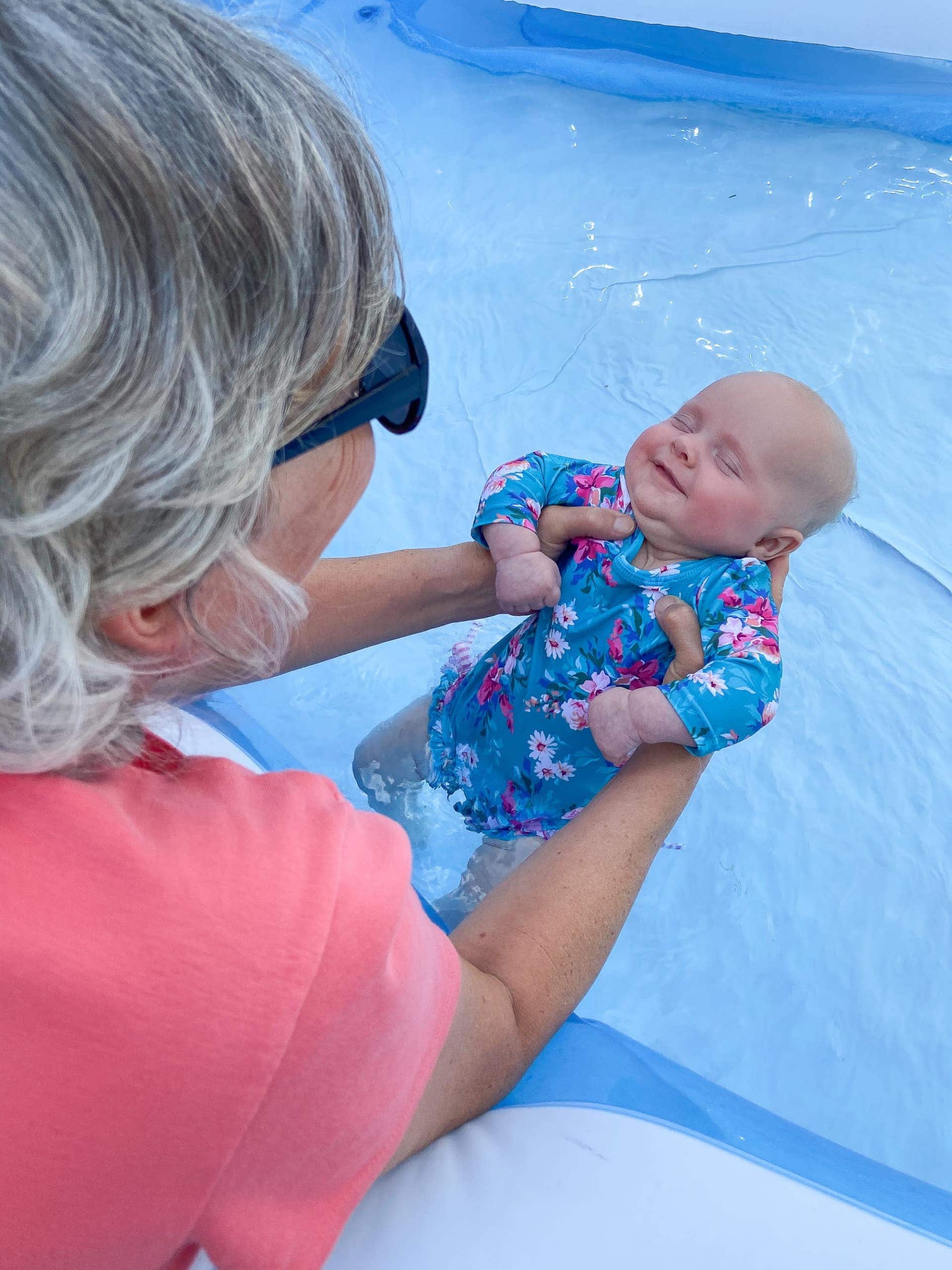 Rory's first time in the pool swimming