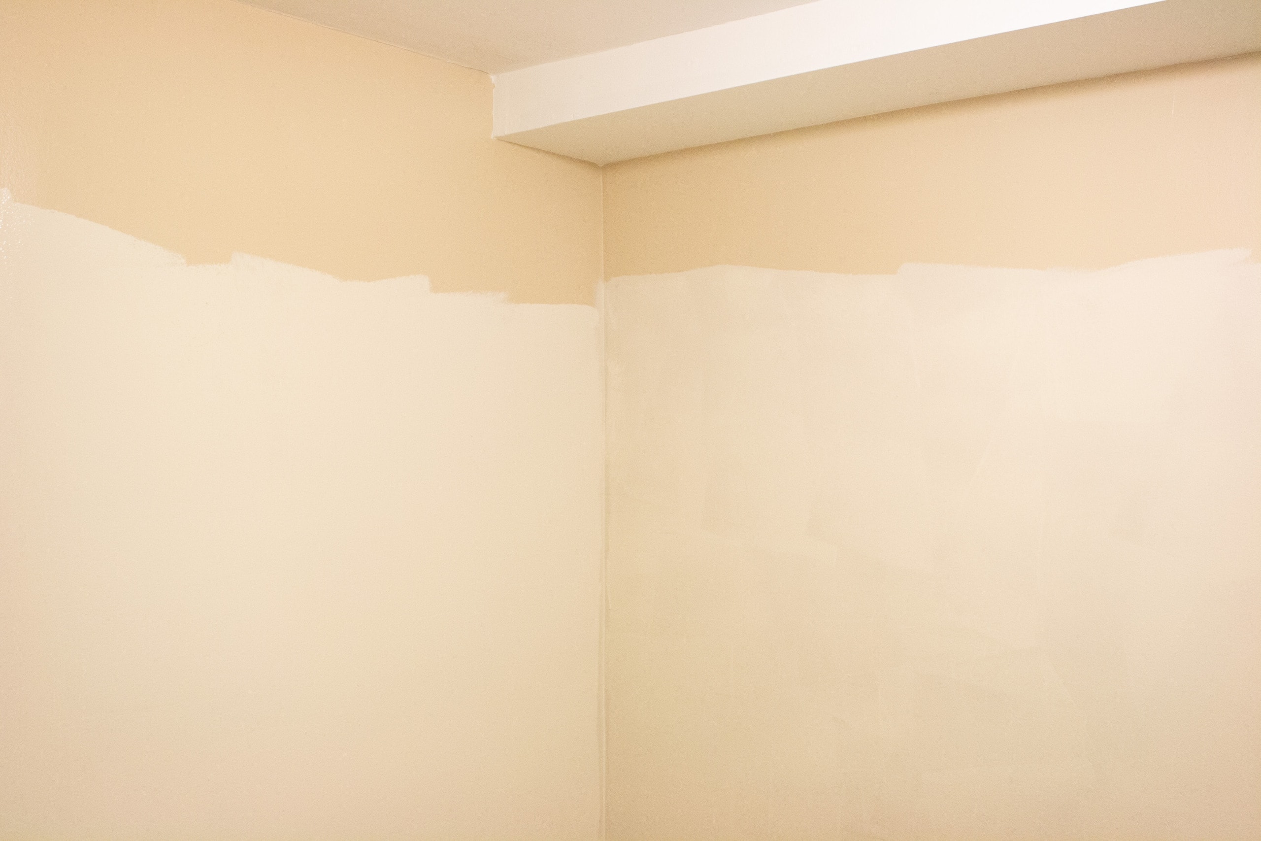 Painting two-tone walls in our basement bathroom