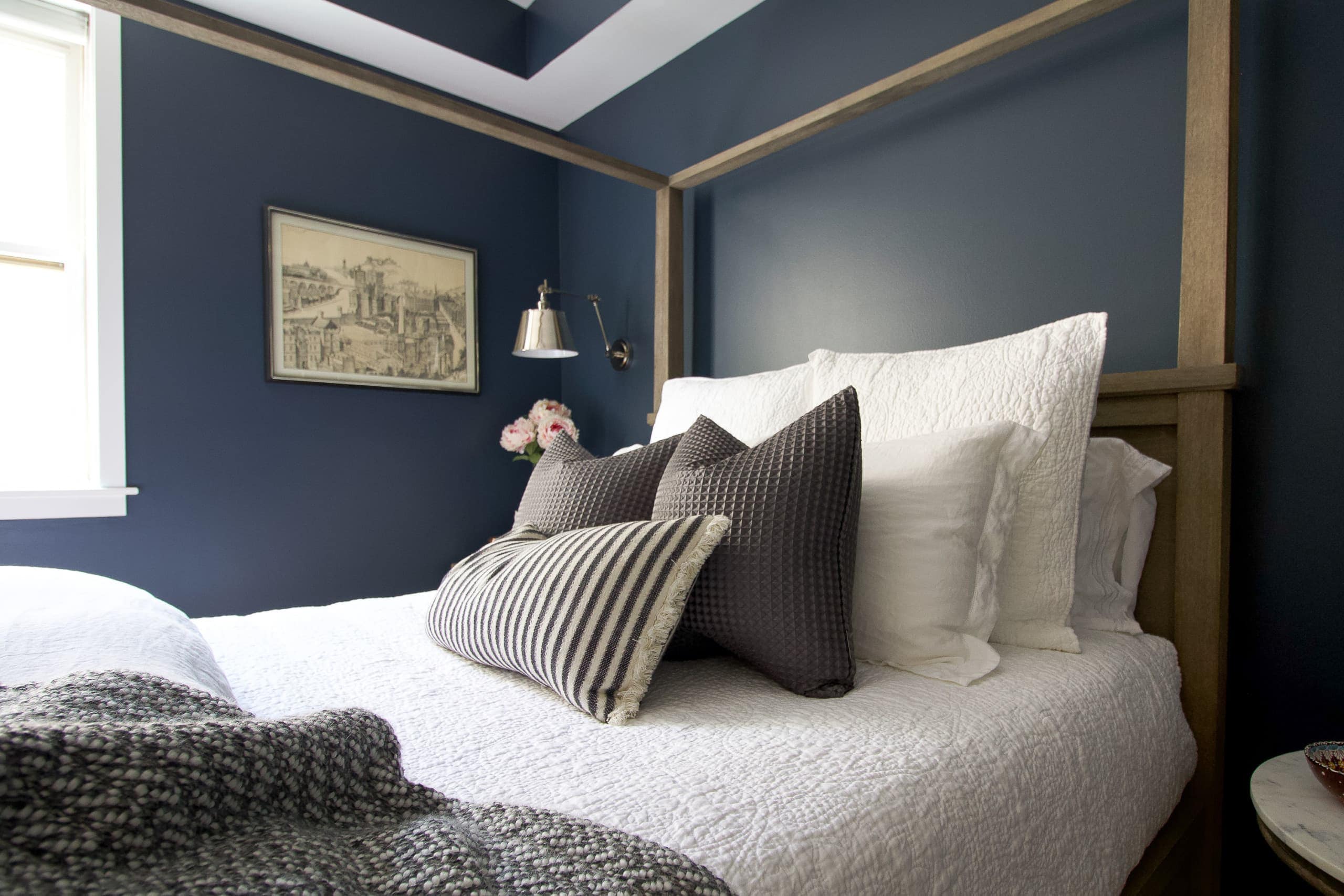Cozy bedding in a guest room retreat