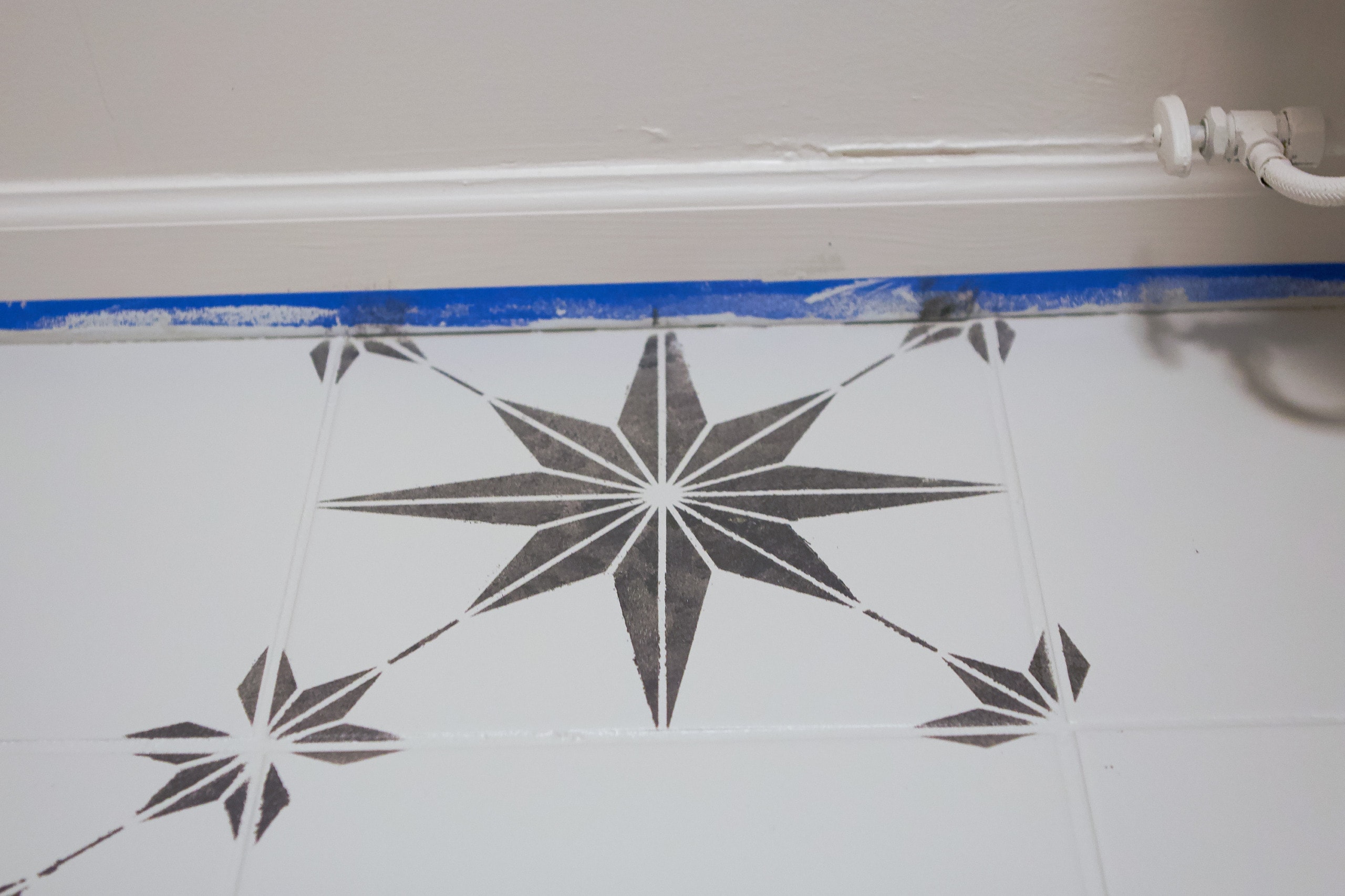 You don't need to use much paint when stenciling