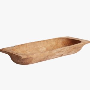 oval wooden dough bowl