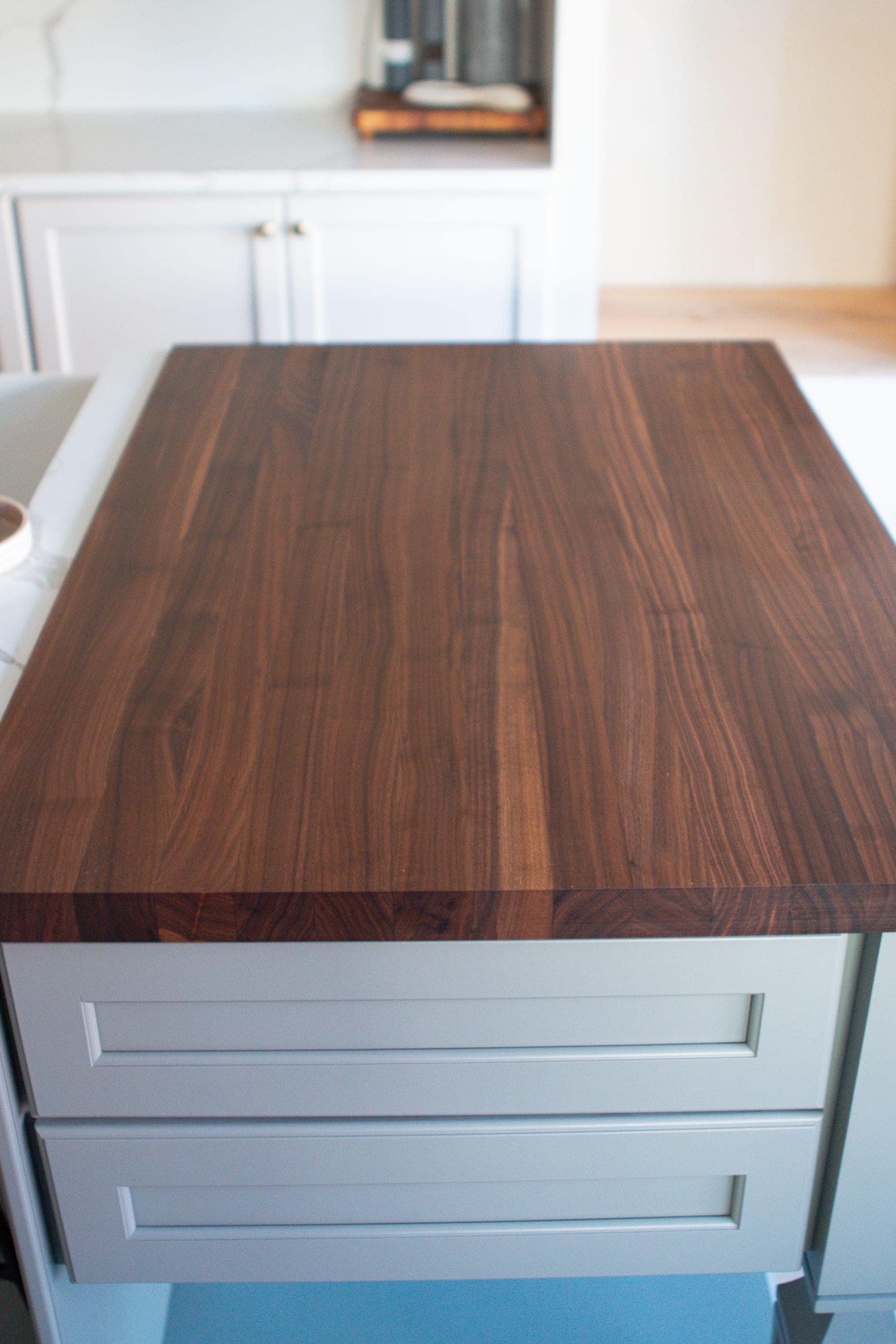The wood tones on our kitchen island