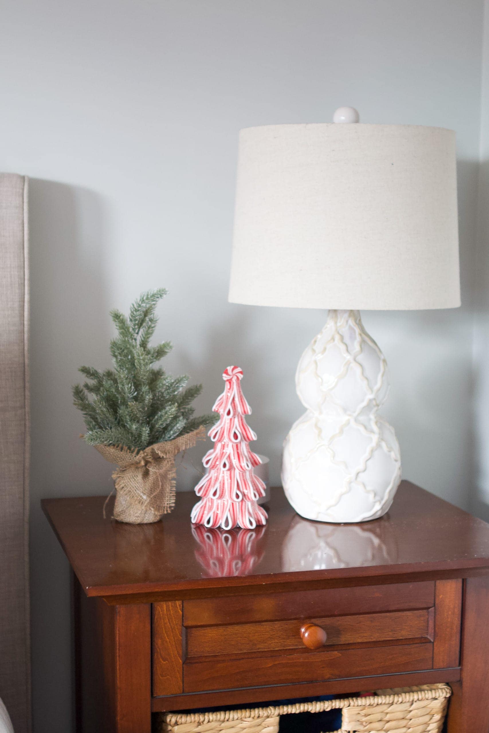 Adding Christmas decor to your nightstand