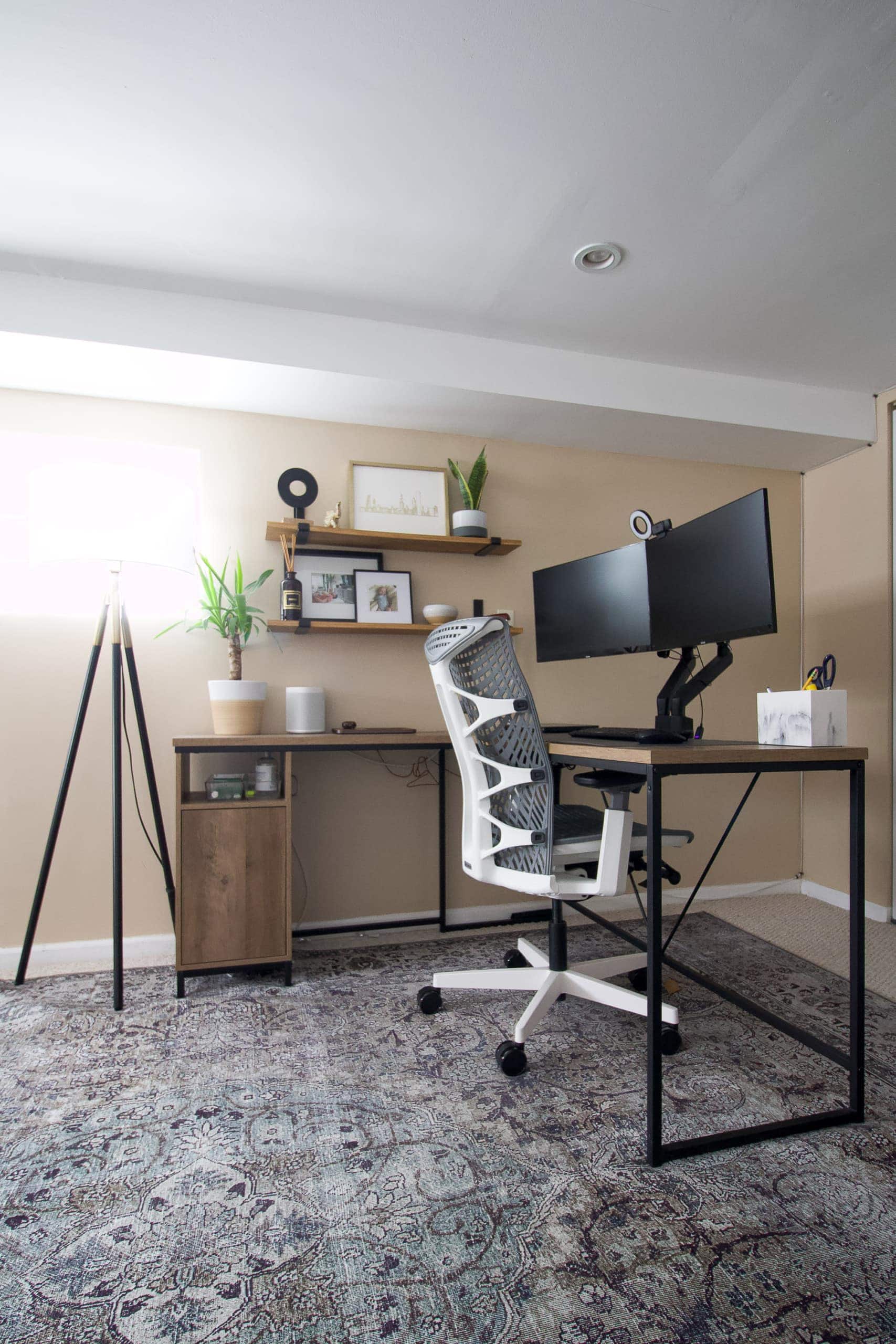 Creating a work from home office in the basement