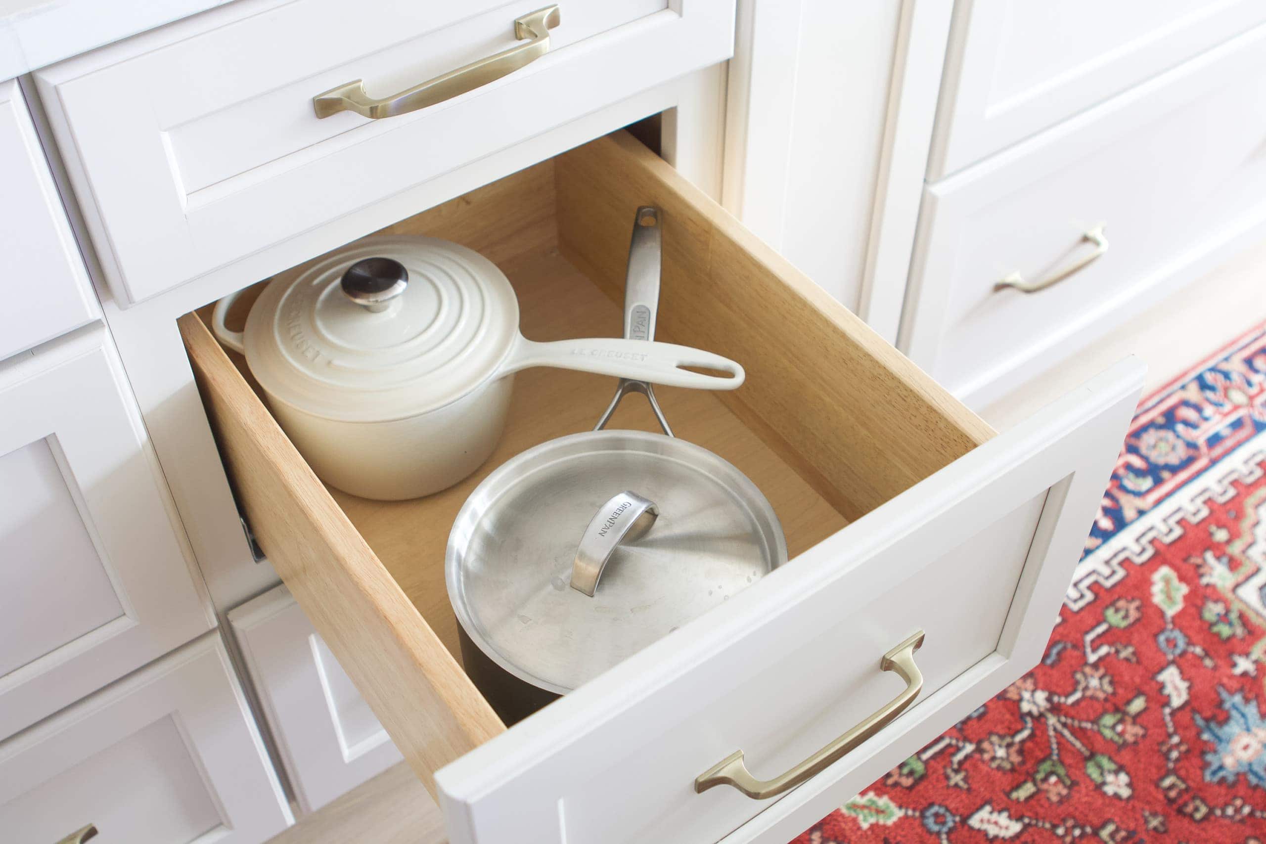 Putting pots in a drawer