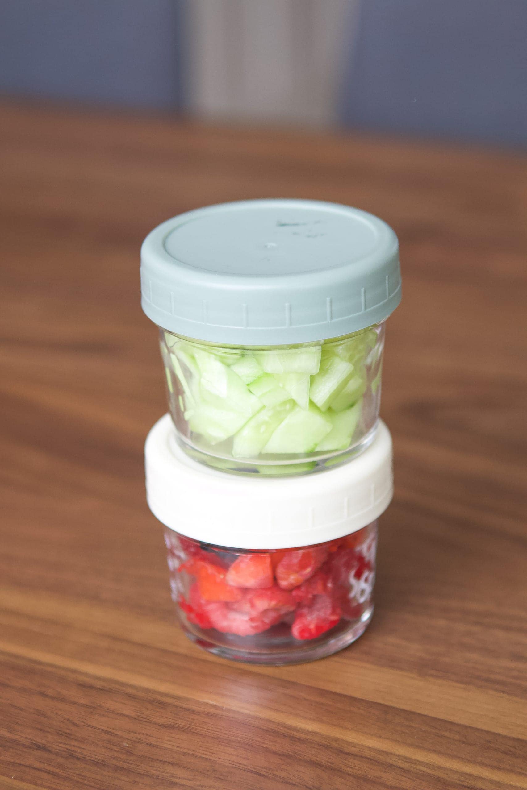 The jars we use to meal prep for baby led weaning