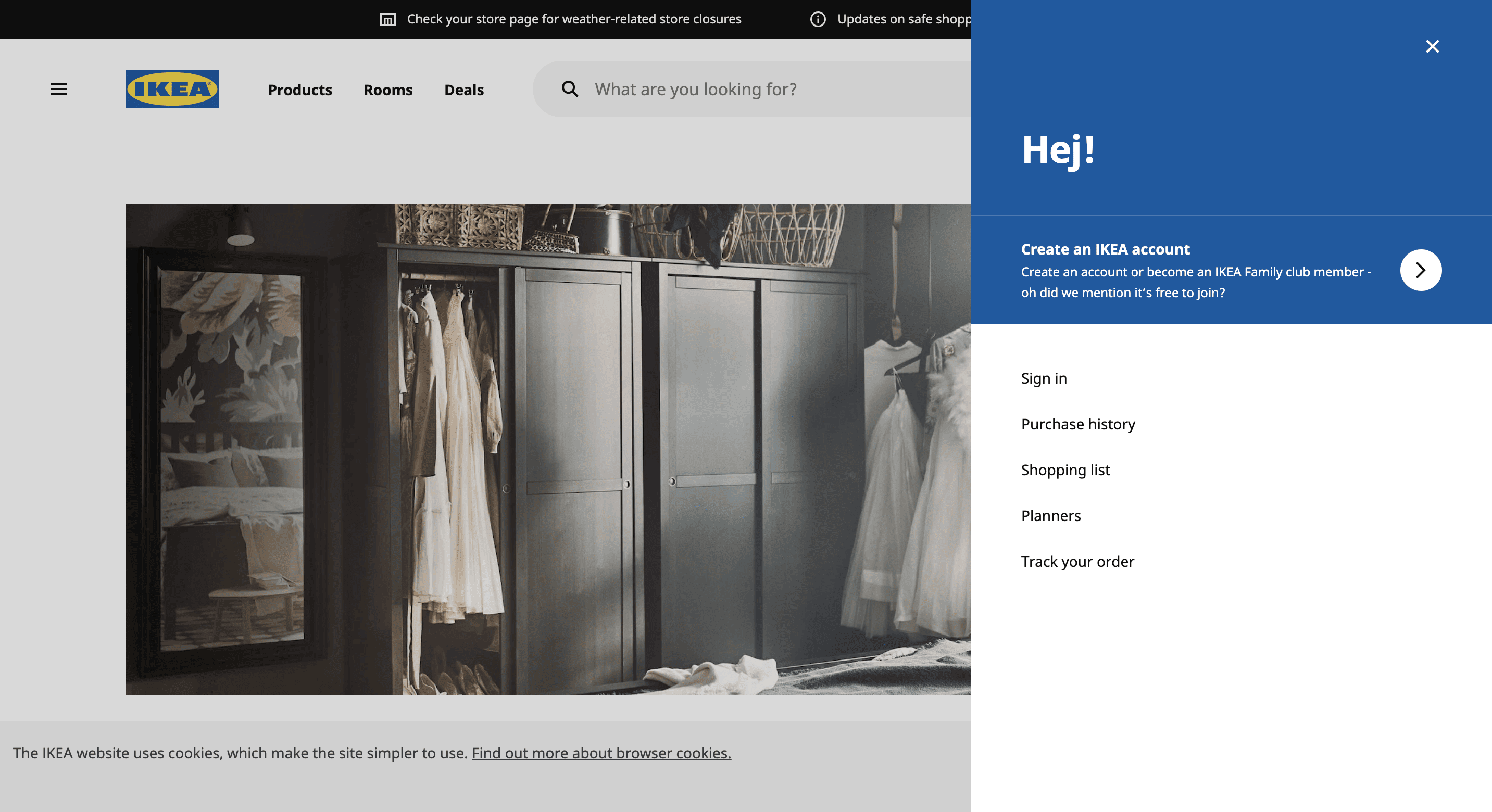 IKEA homepage