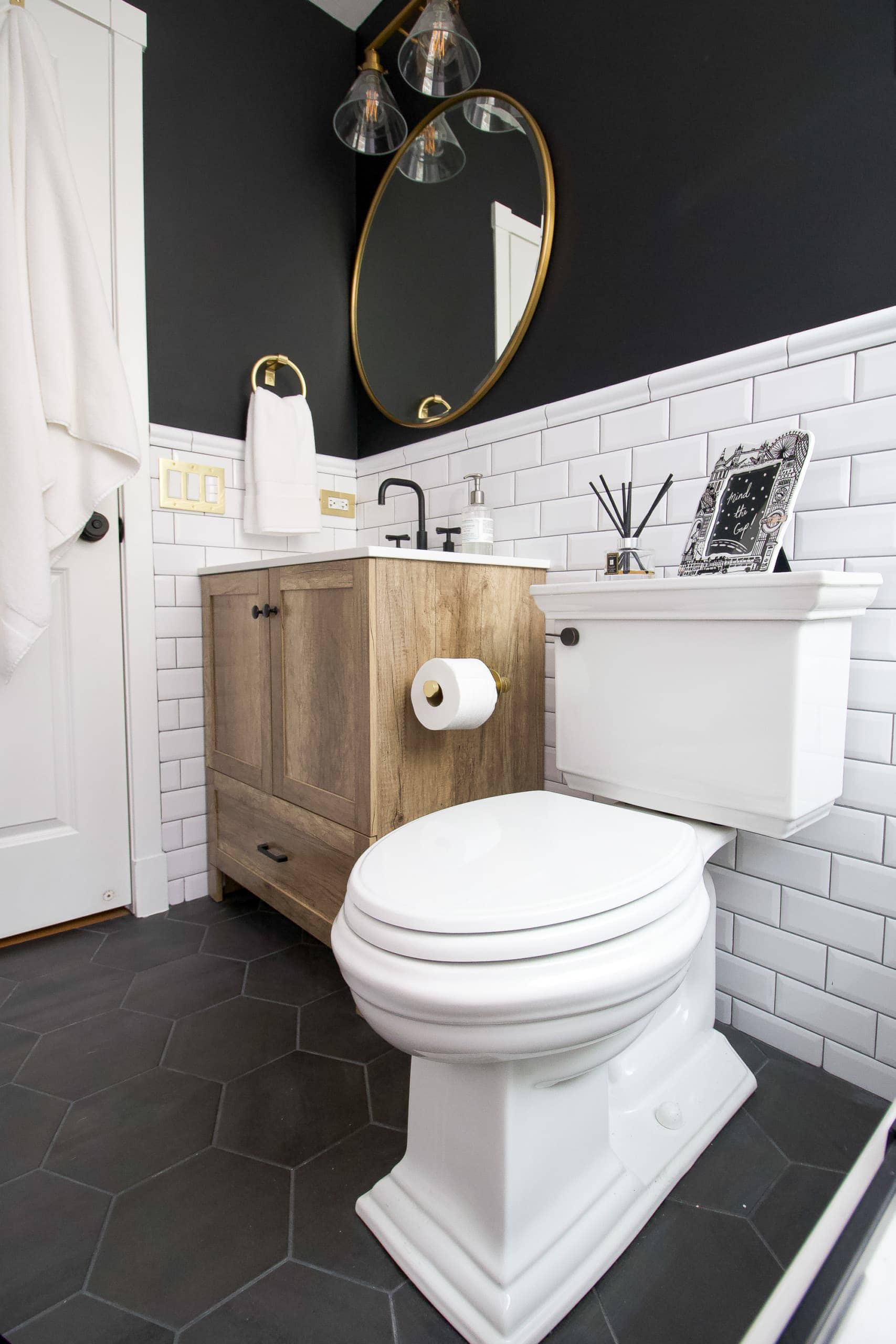 Lessons learned from a black and white bathroom makeover