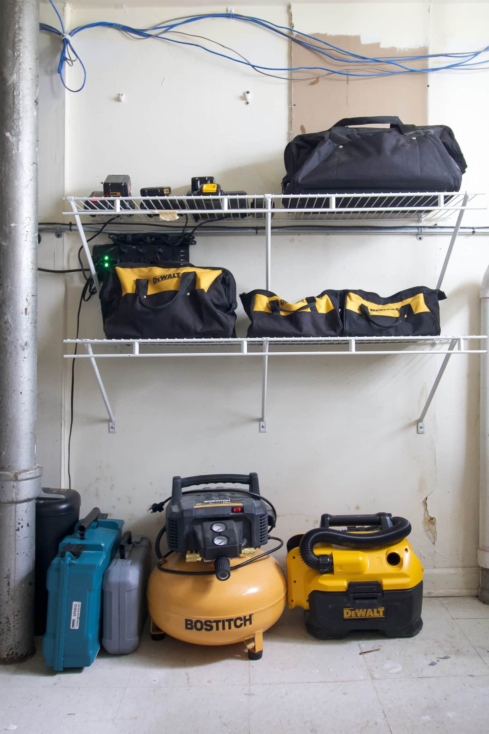 Our organized tool storage in the basement