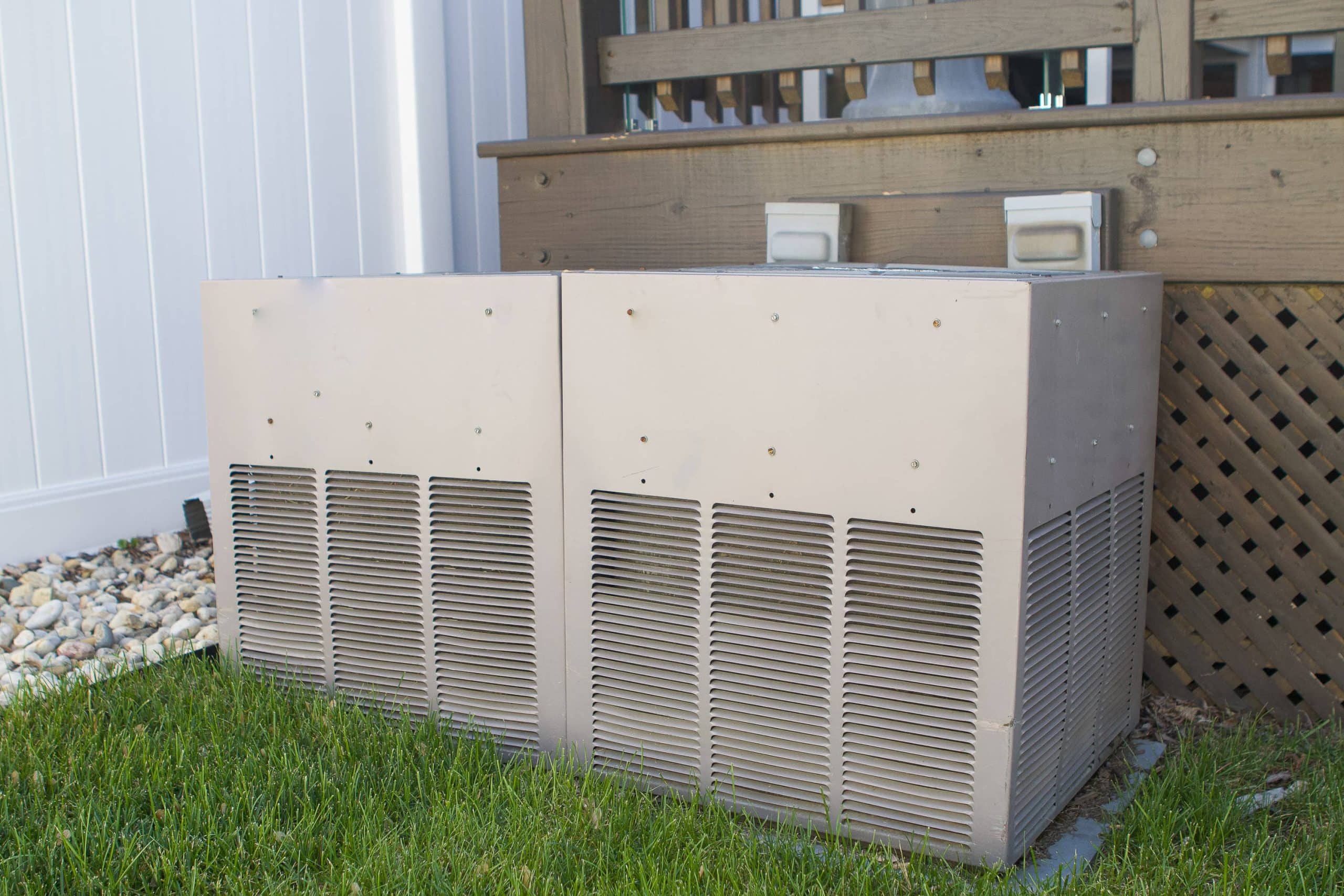 Our old air conditioners outside