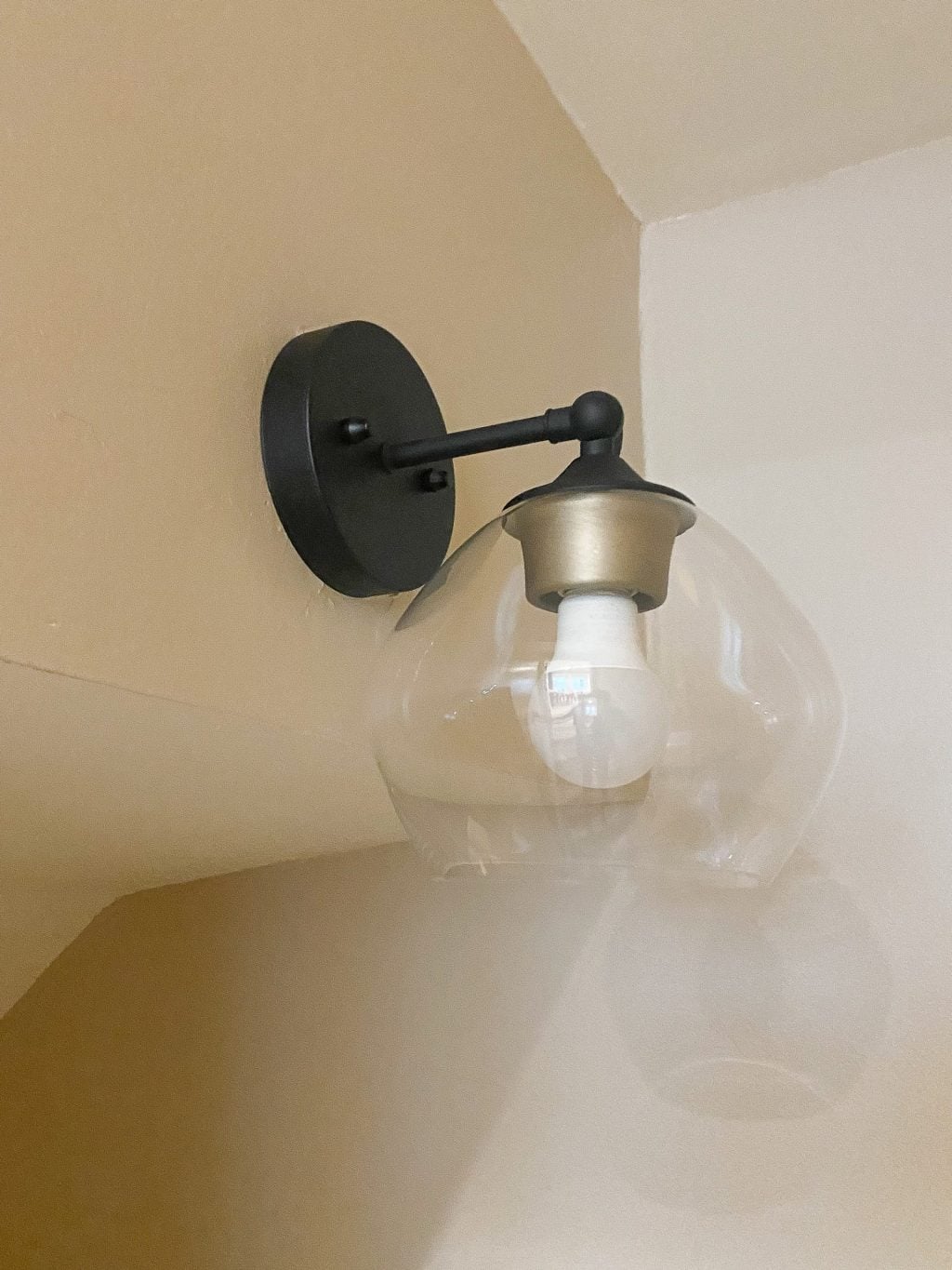 July 2021 - swapping out an old light fixture in our stairwell
