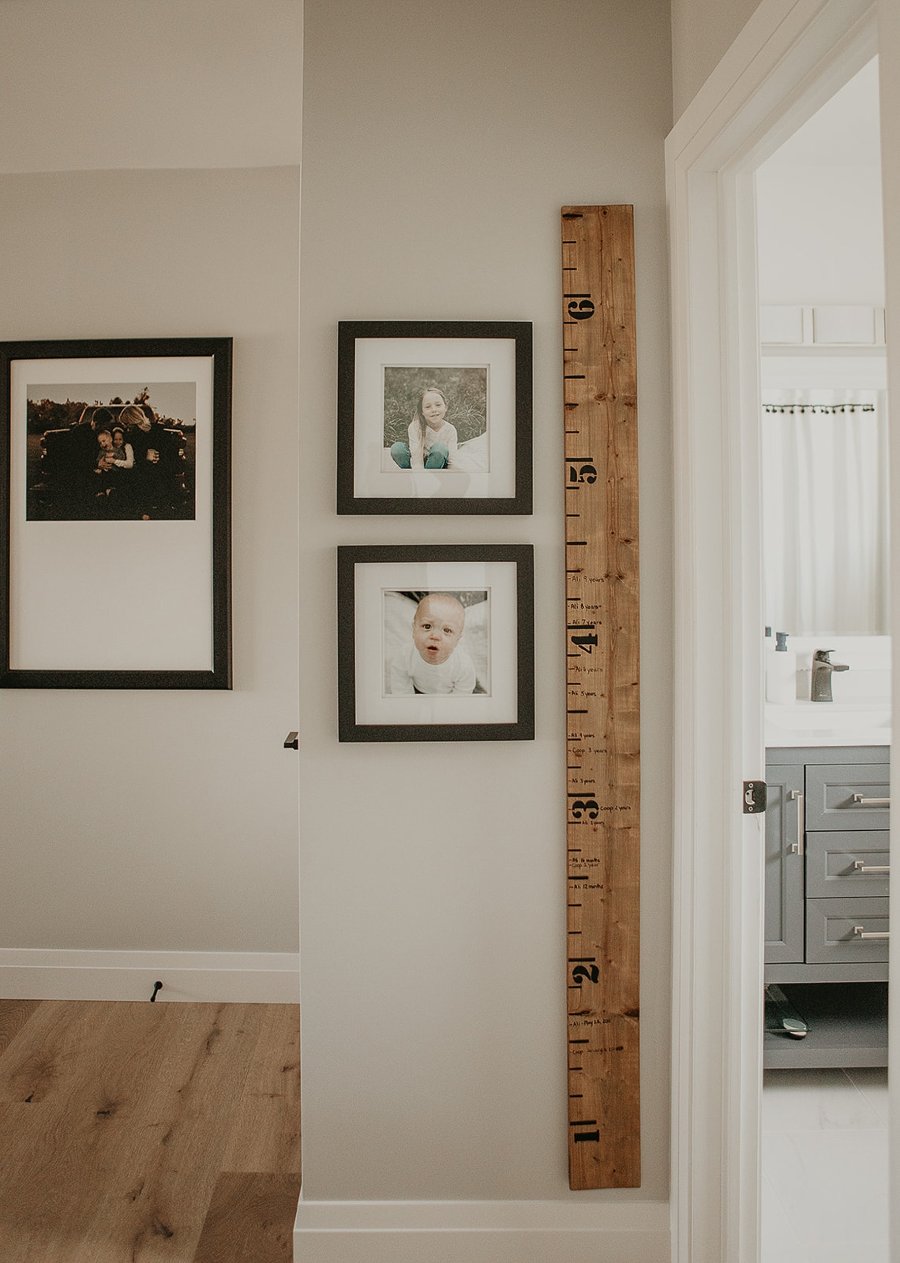 Growth chart in the hallway