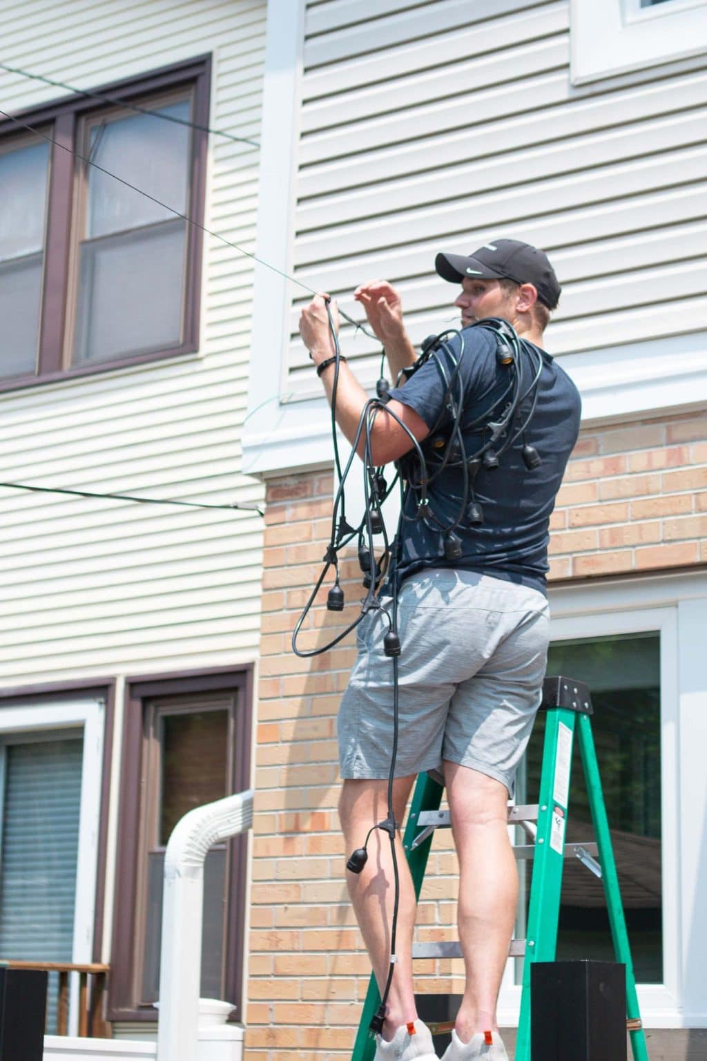 How to Install String Lights from House to Garage | The DIY Playbook