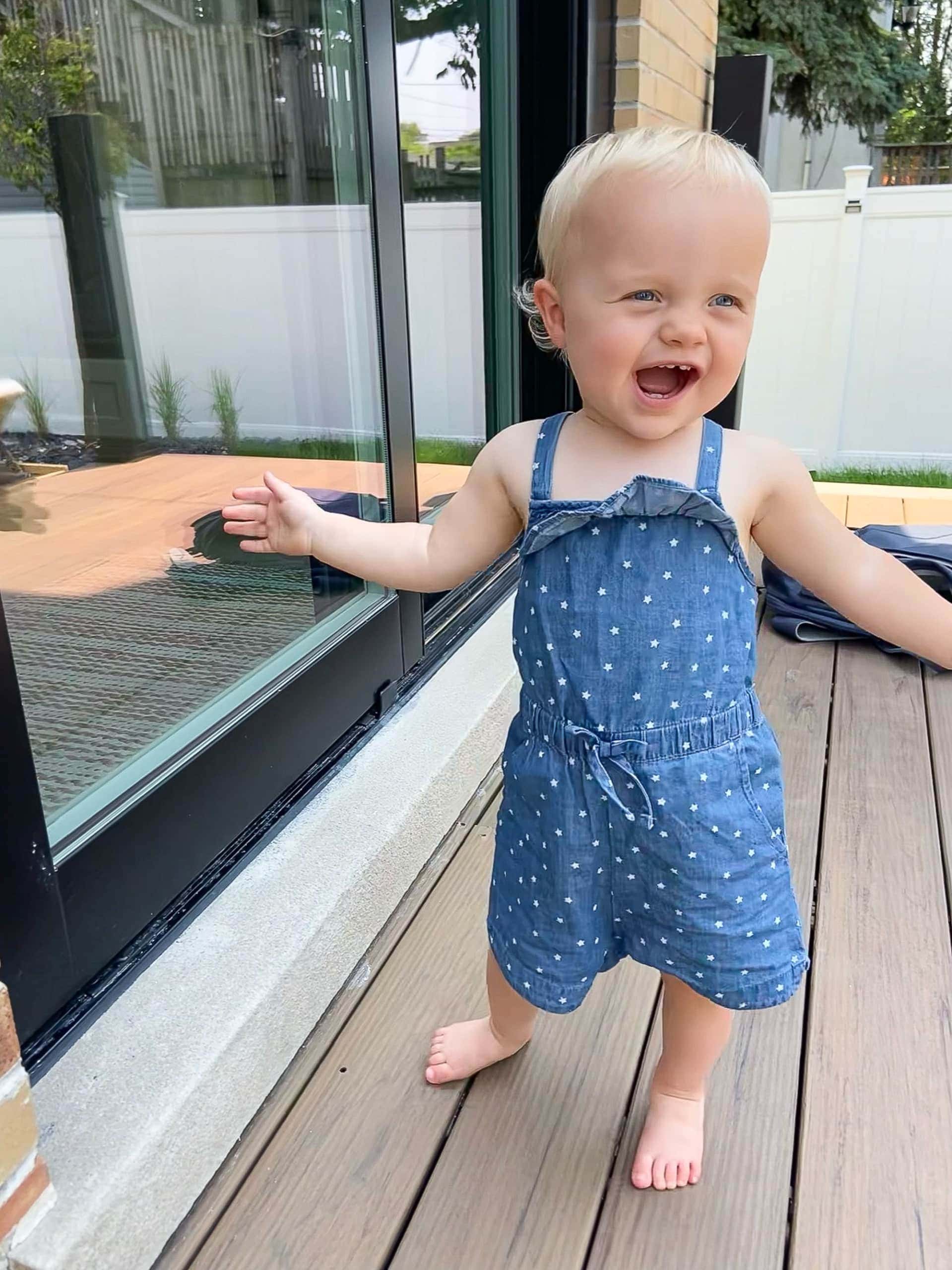 July 2021 - smiling Rory on the deck