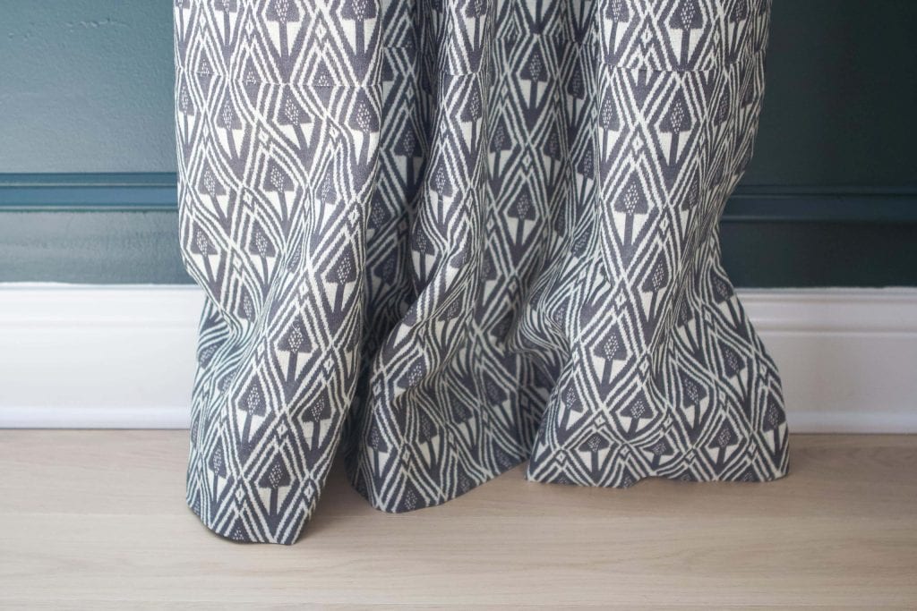 Find blackout nursery curtains that puddle or kiss the floor