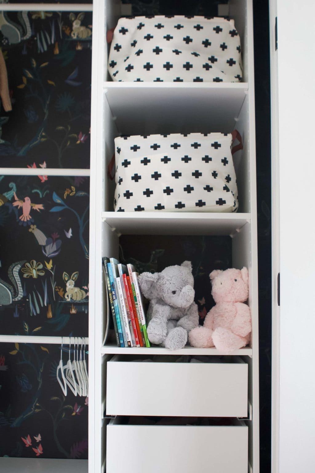 Organized nursery closet 