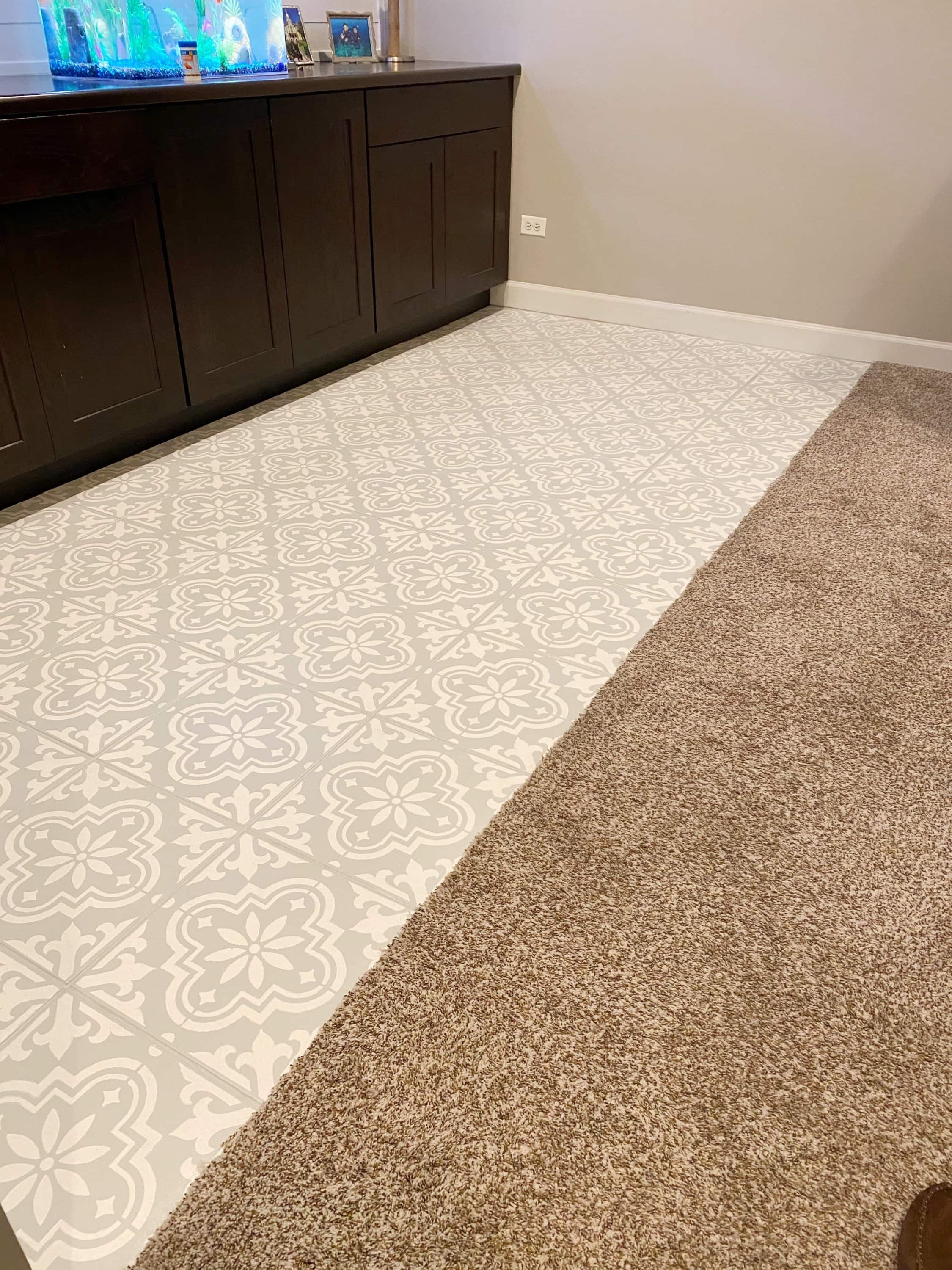 painted tile floor is a good beginner home projects