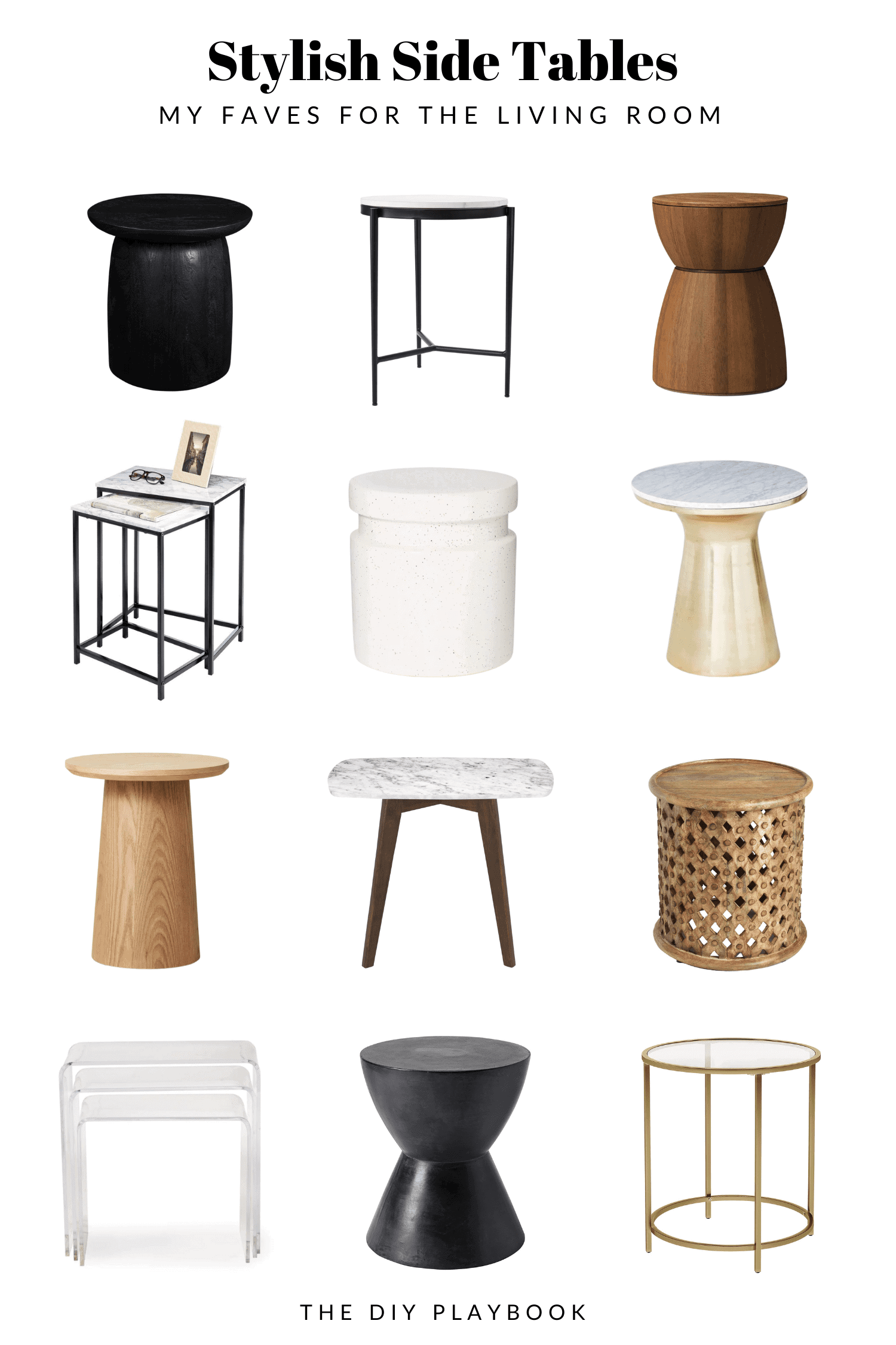 My favorite stylish side tables between chairs