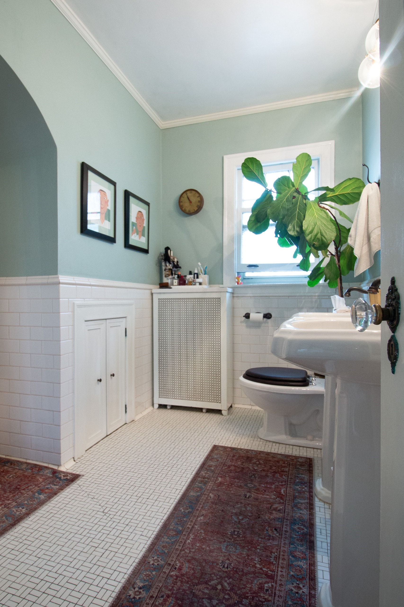 1920s bathroom tile with modern touches