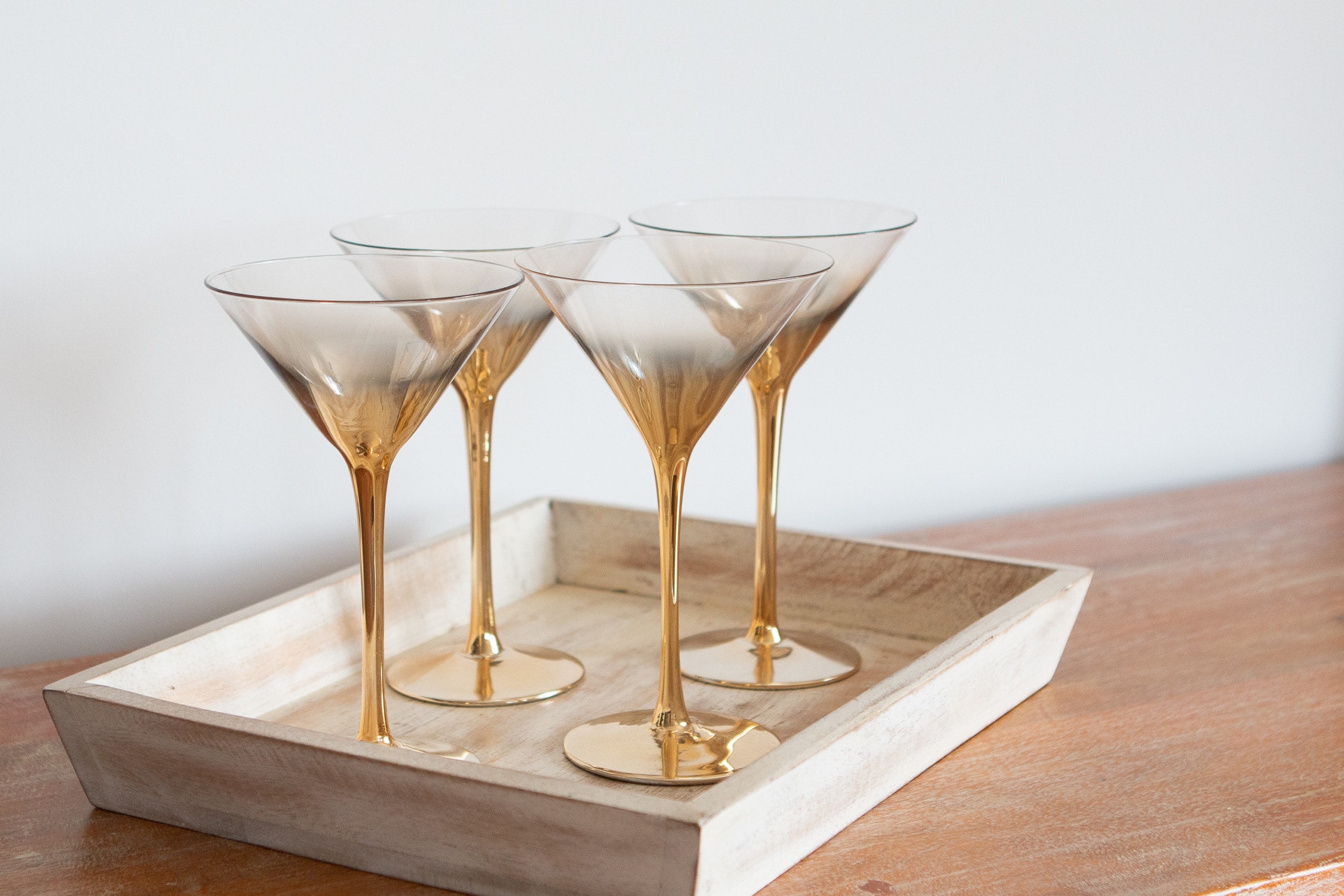 modern gold martini glasses