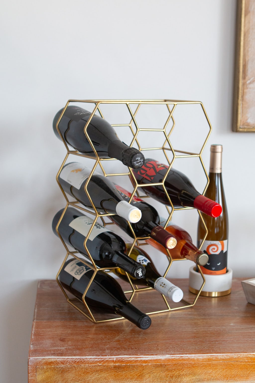 geometric modern wine rack