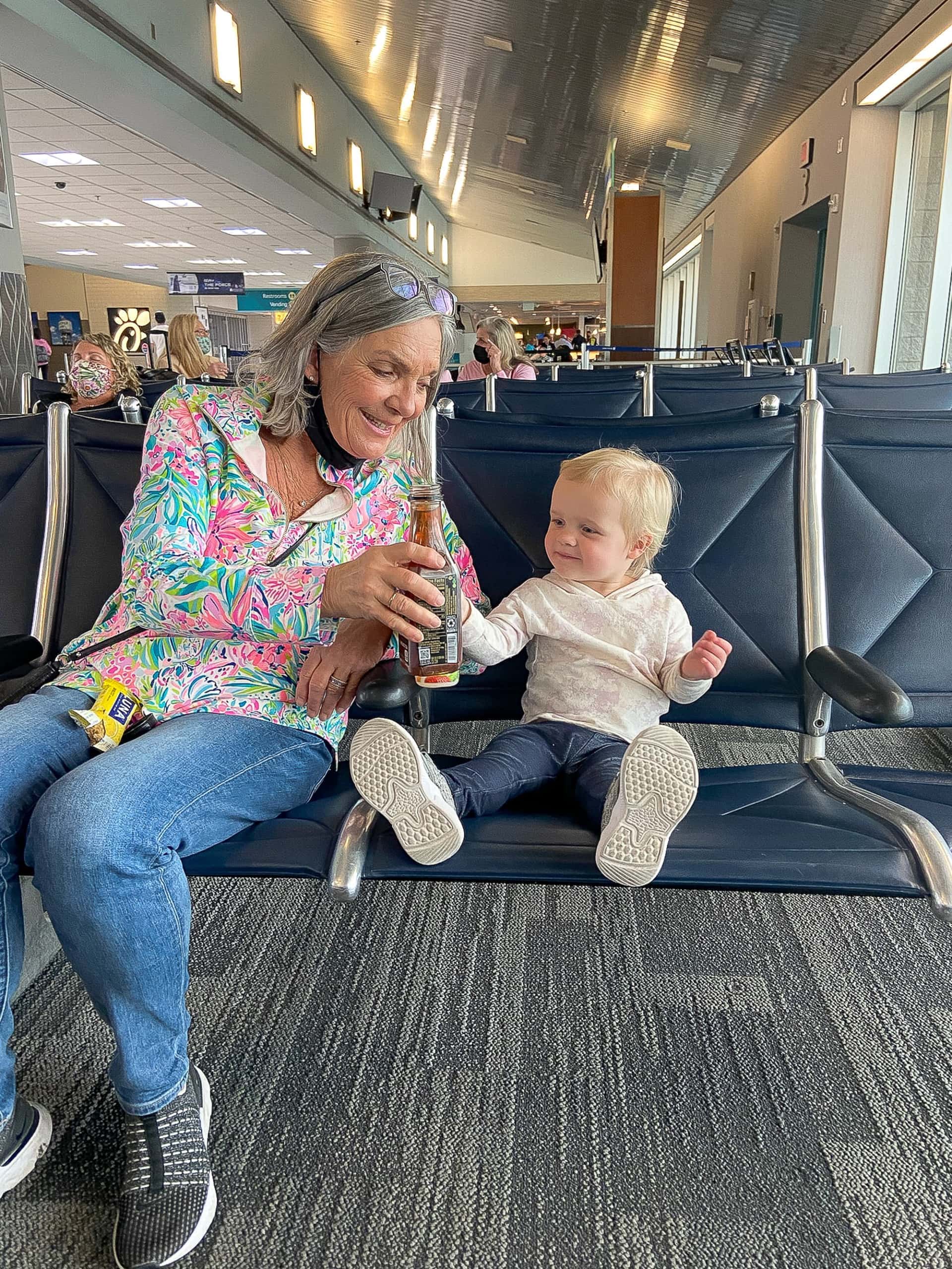 My mom and Rory at the airport
