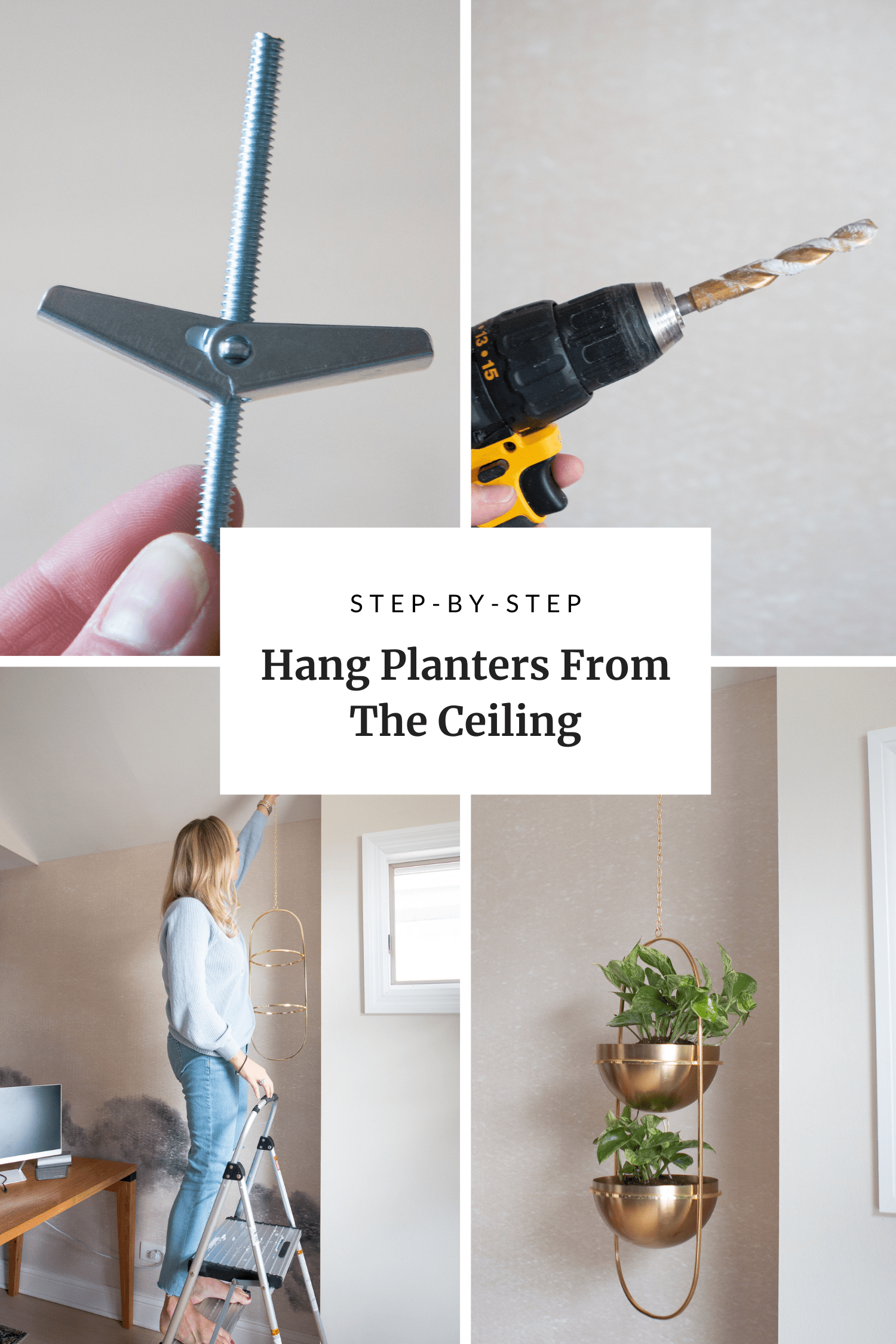 how to hang items from the ceiling
