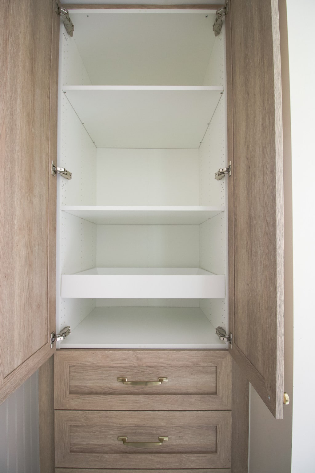 The inside of our IKEA cabinet