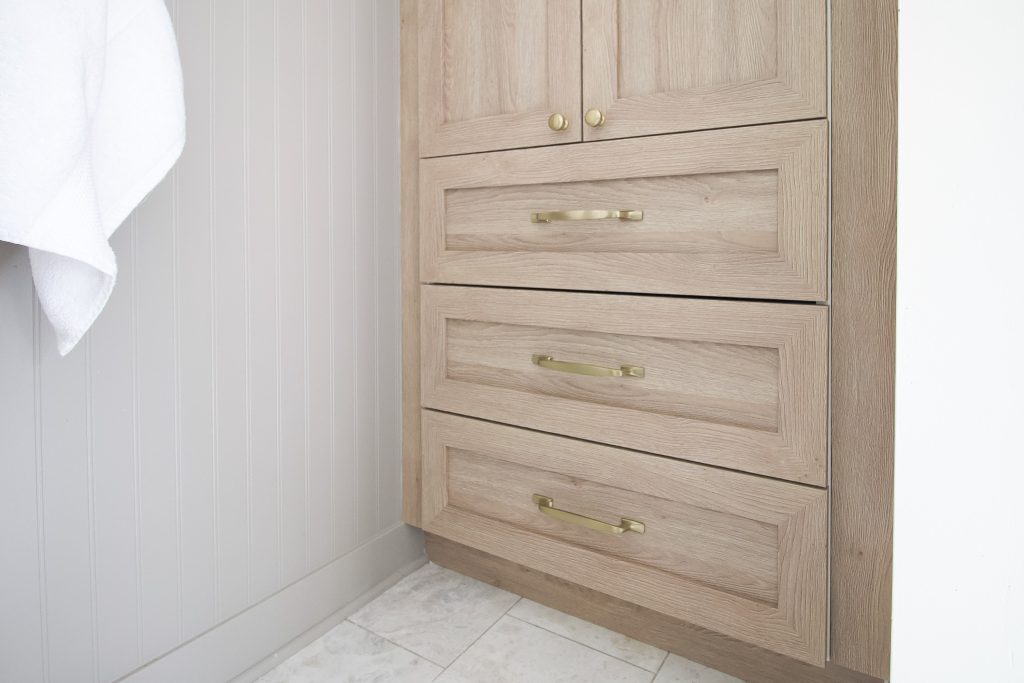 Our new built in linen cabinet