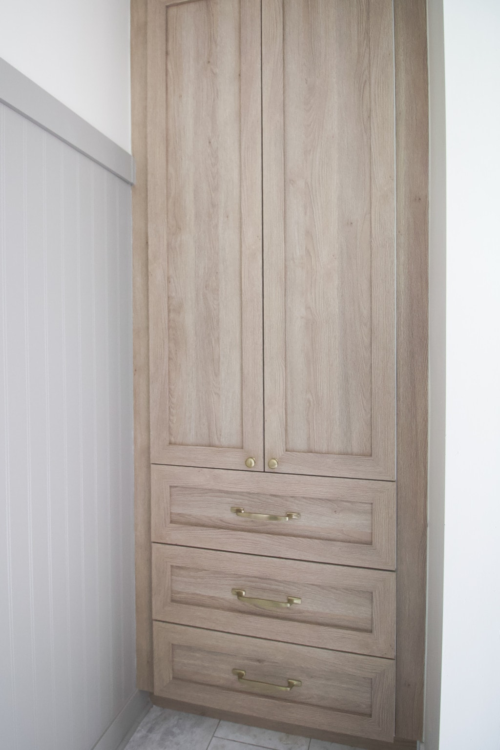 A look at our new built in linen cabinet