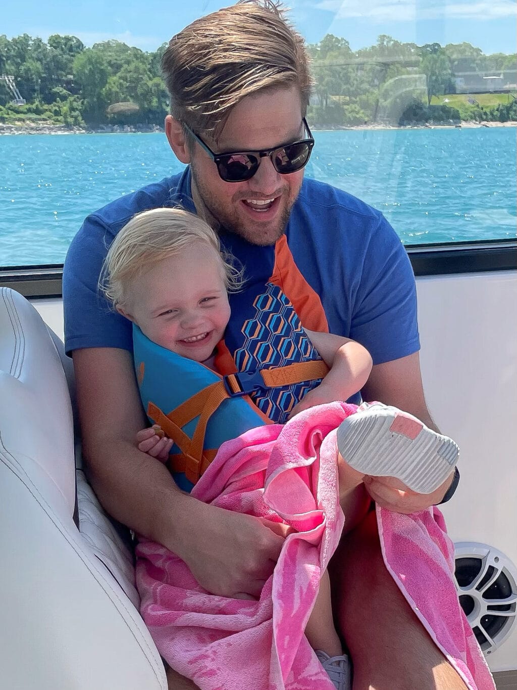 Rory and Dada on the boat