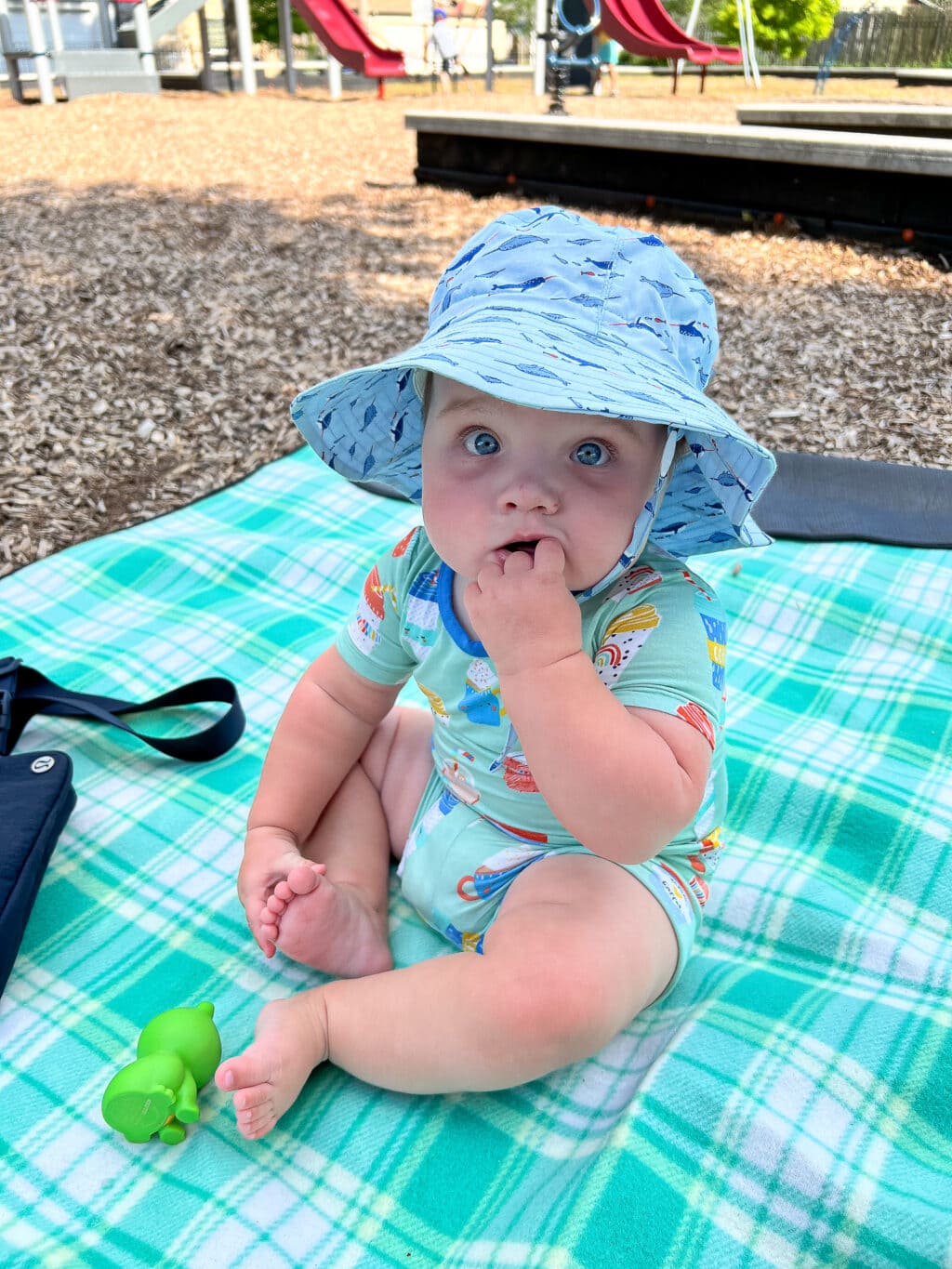 ellis wearing his hat at the park
