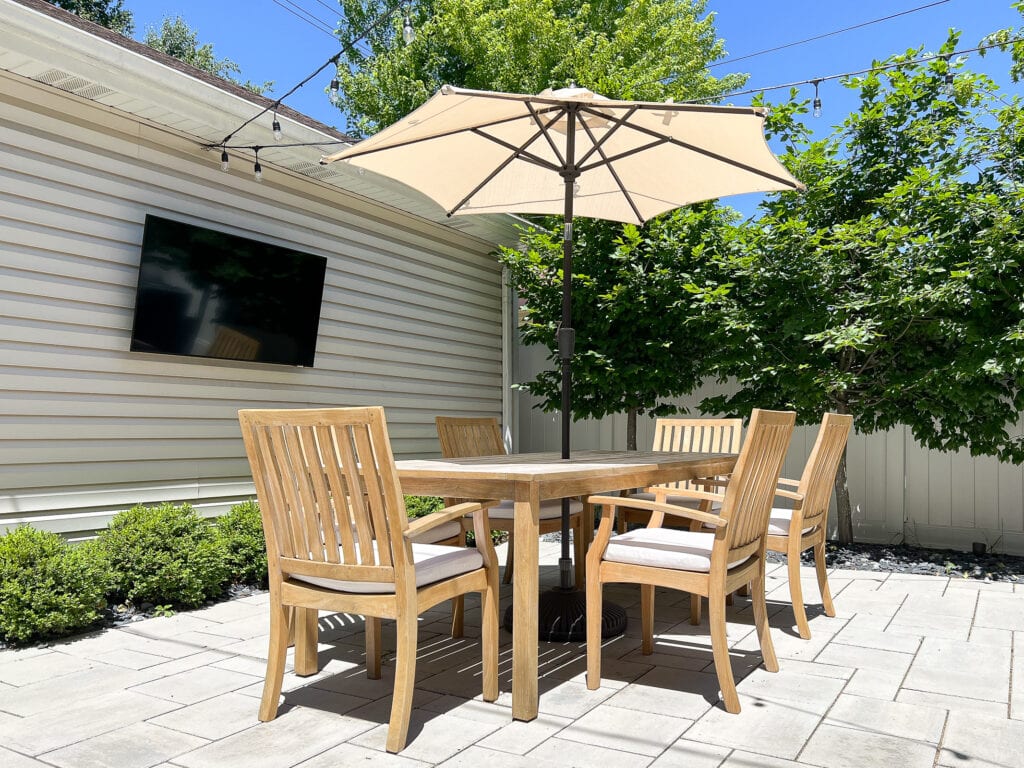 Our outdoor dining room table
