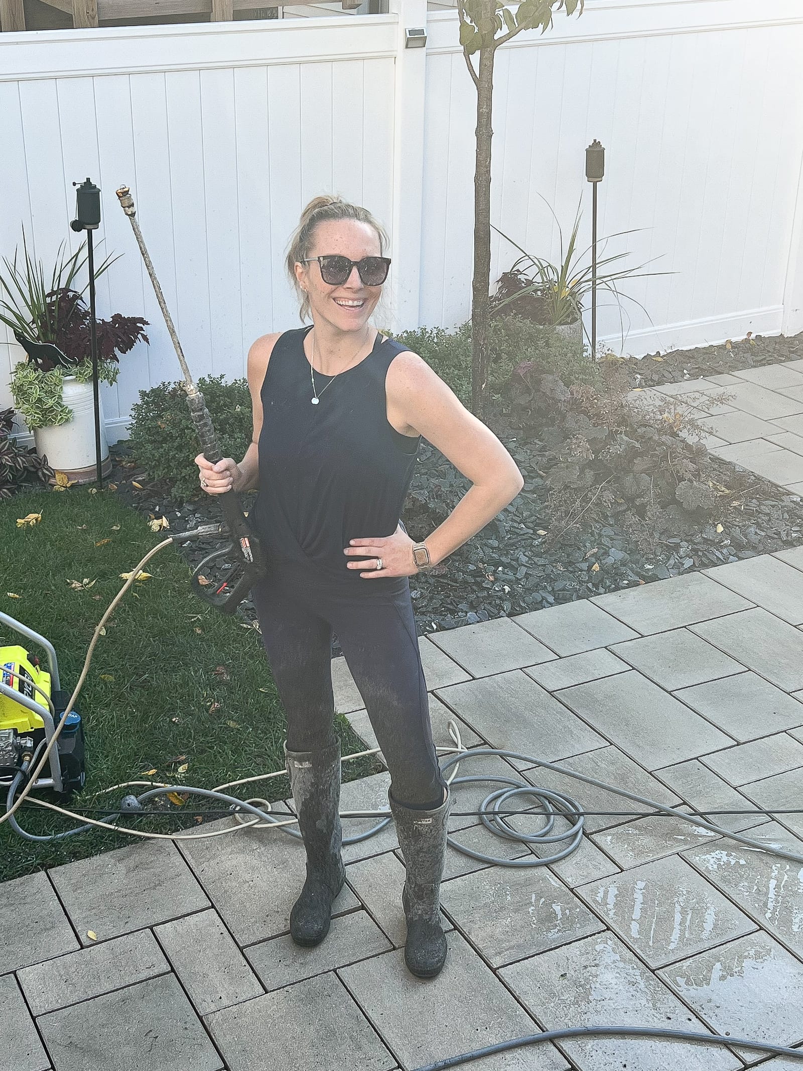 Using a pressure washer before installing polymeric sand