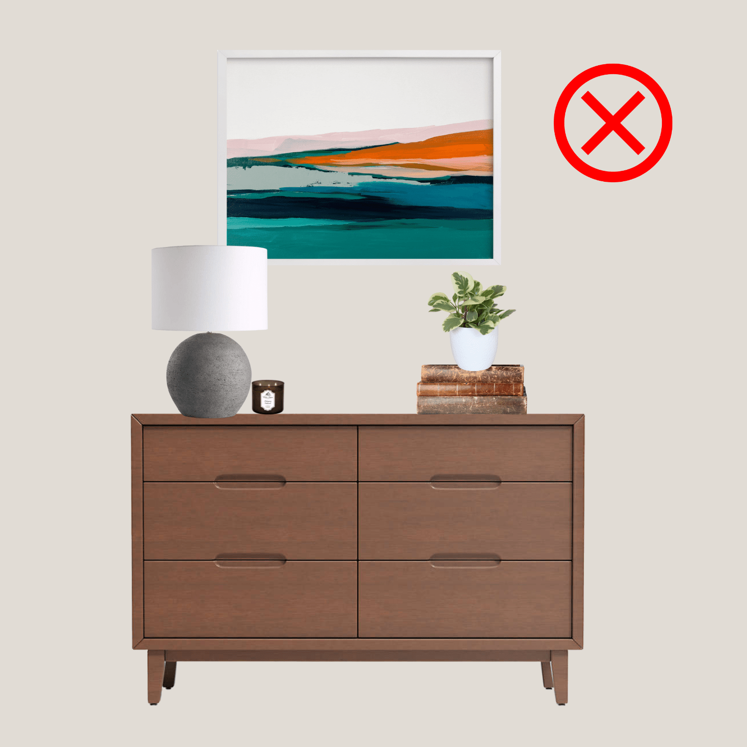 a common home design mistake - hanging art way too high