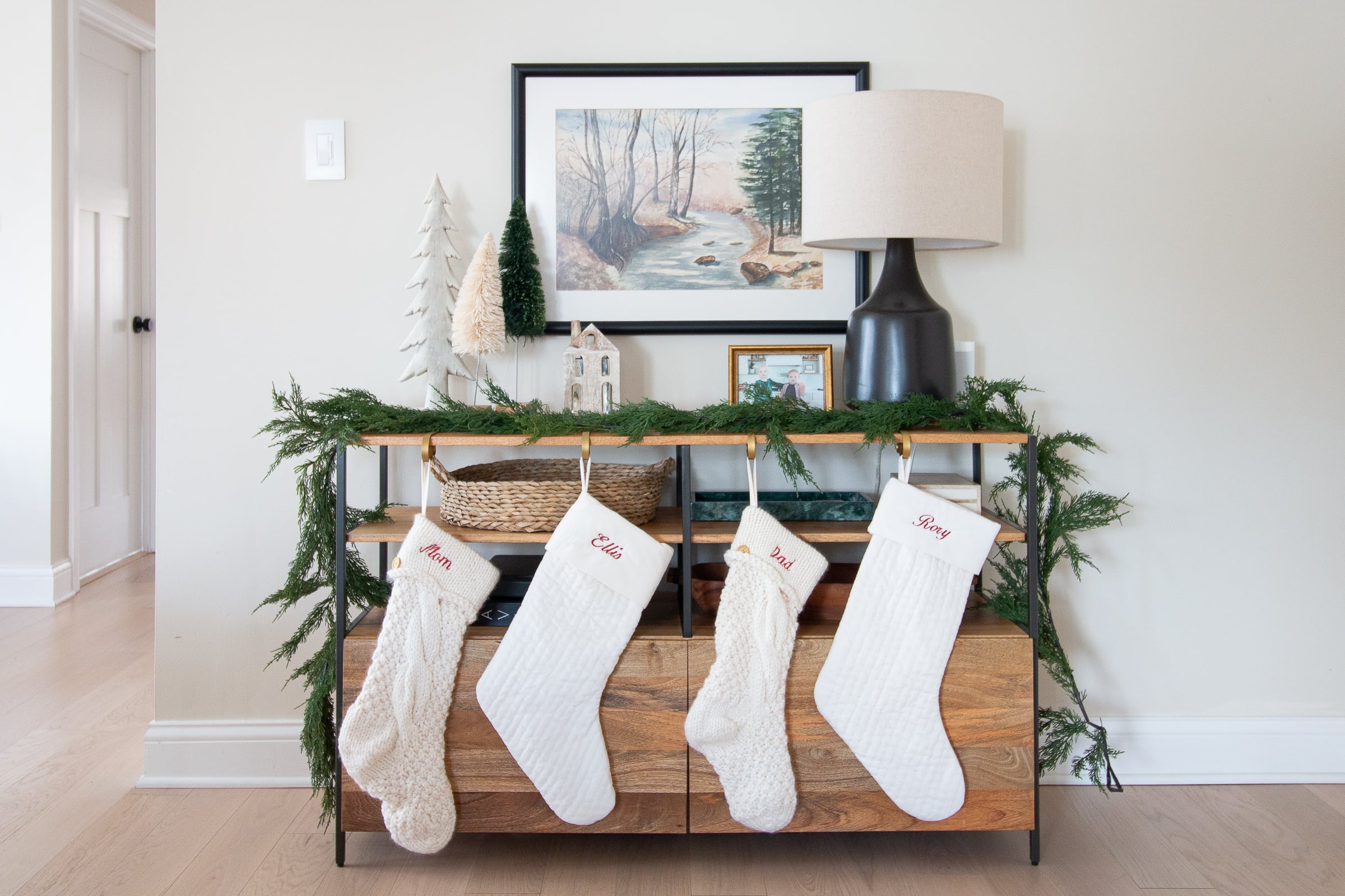Our front entryway in our simple holiday home tour