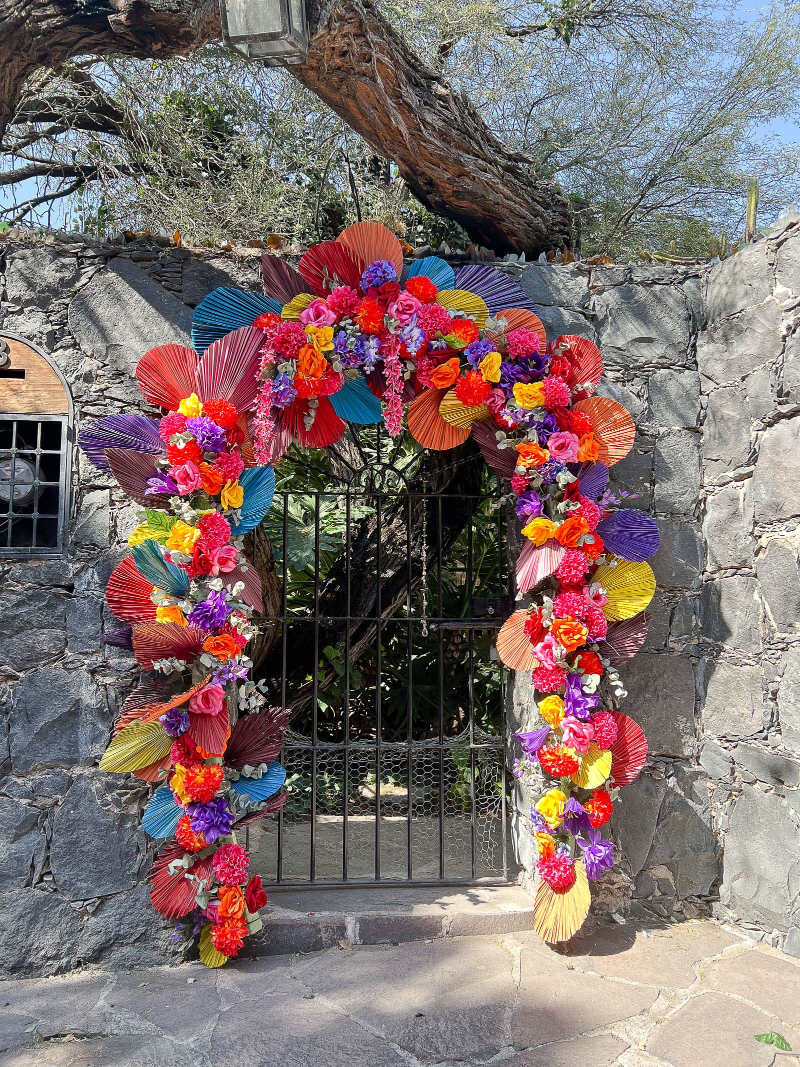 Gorgeous flowers over arched doorways on my trip to San Miguel de Allende