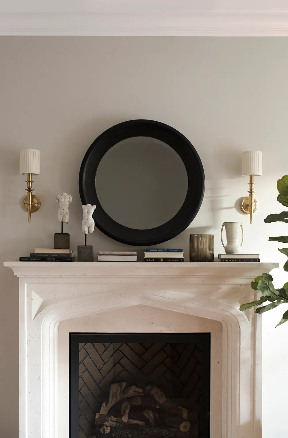 Adding a cast fireplace mantel to the space