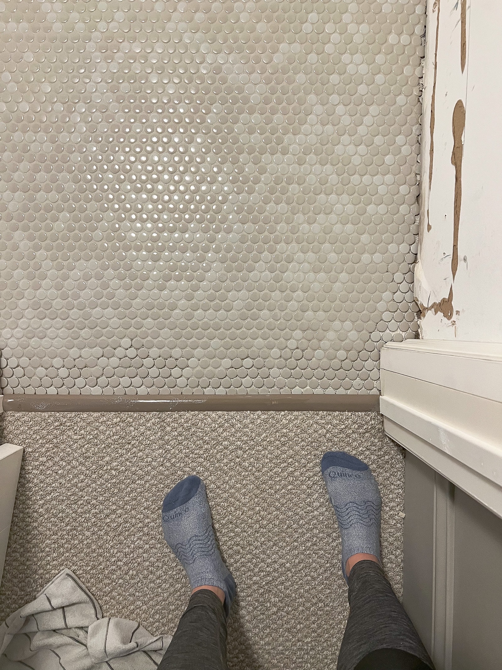 Running out of grout near the door