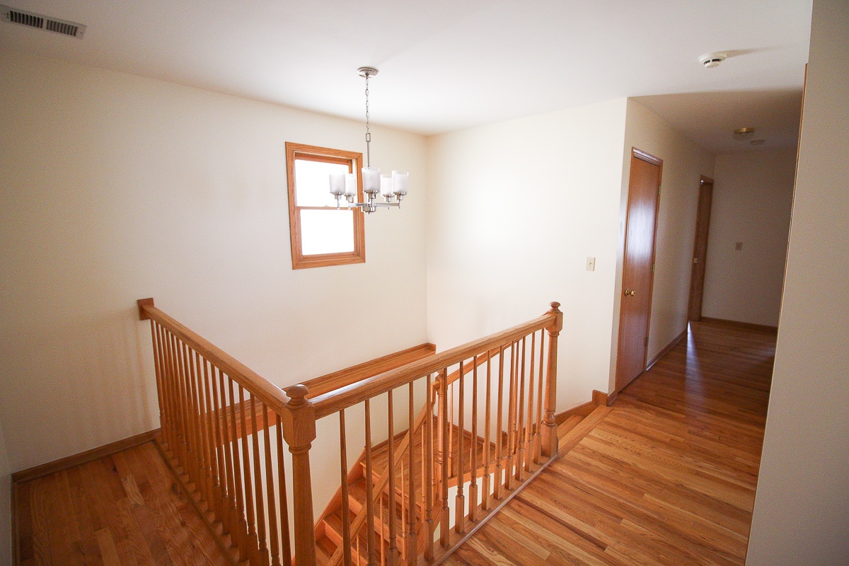 The staircase makeover before