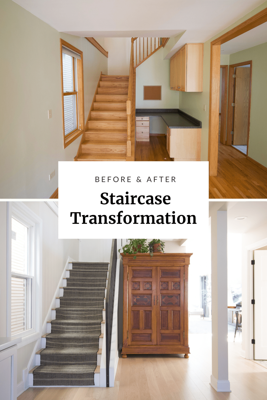 before and after staircase makeover