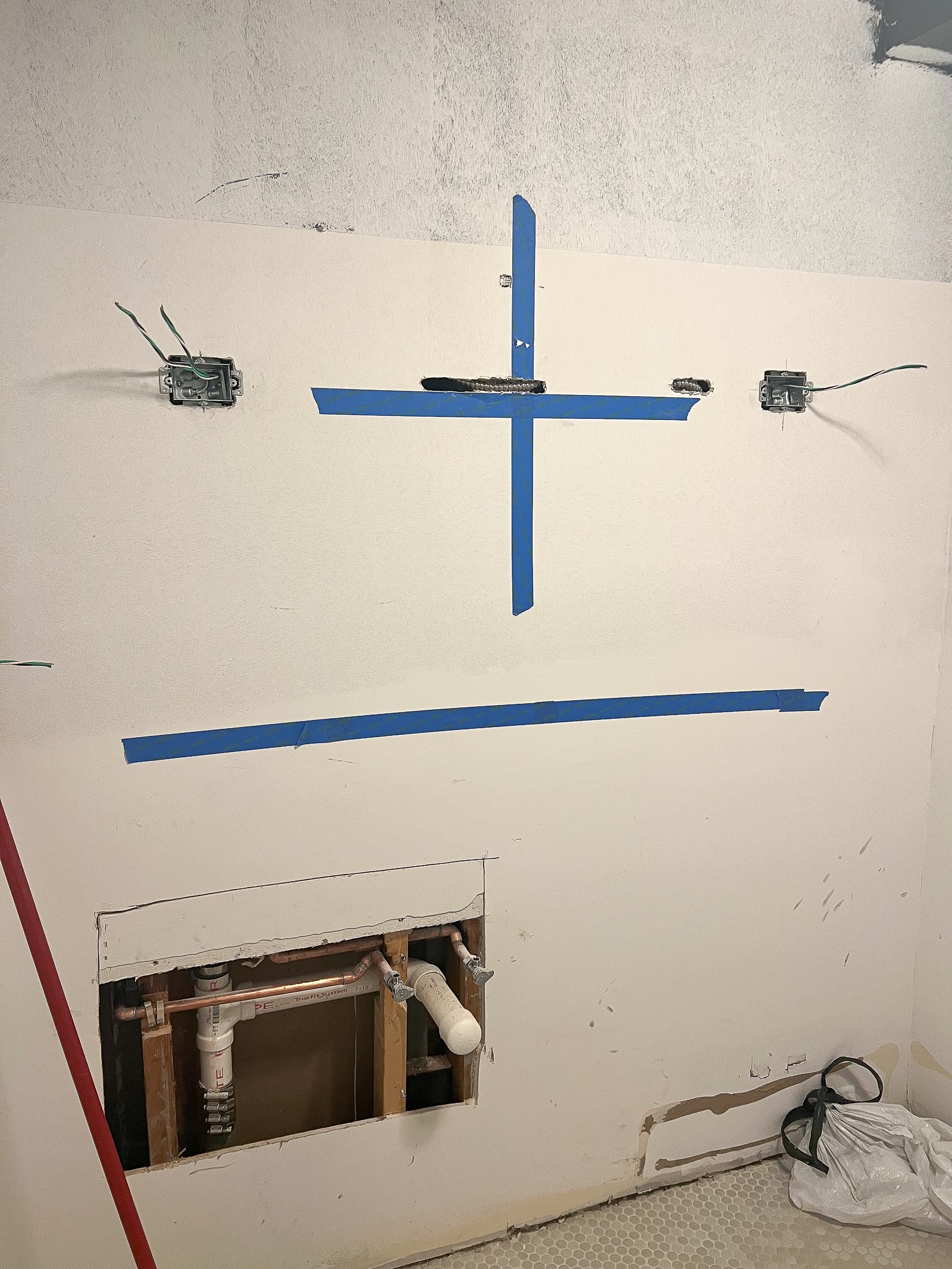 Adding electrical boxes to the walls
