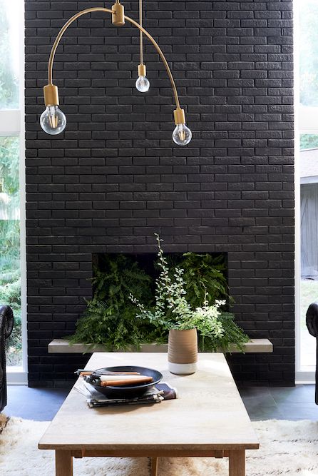 Painting a brick fireplace black