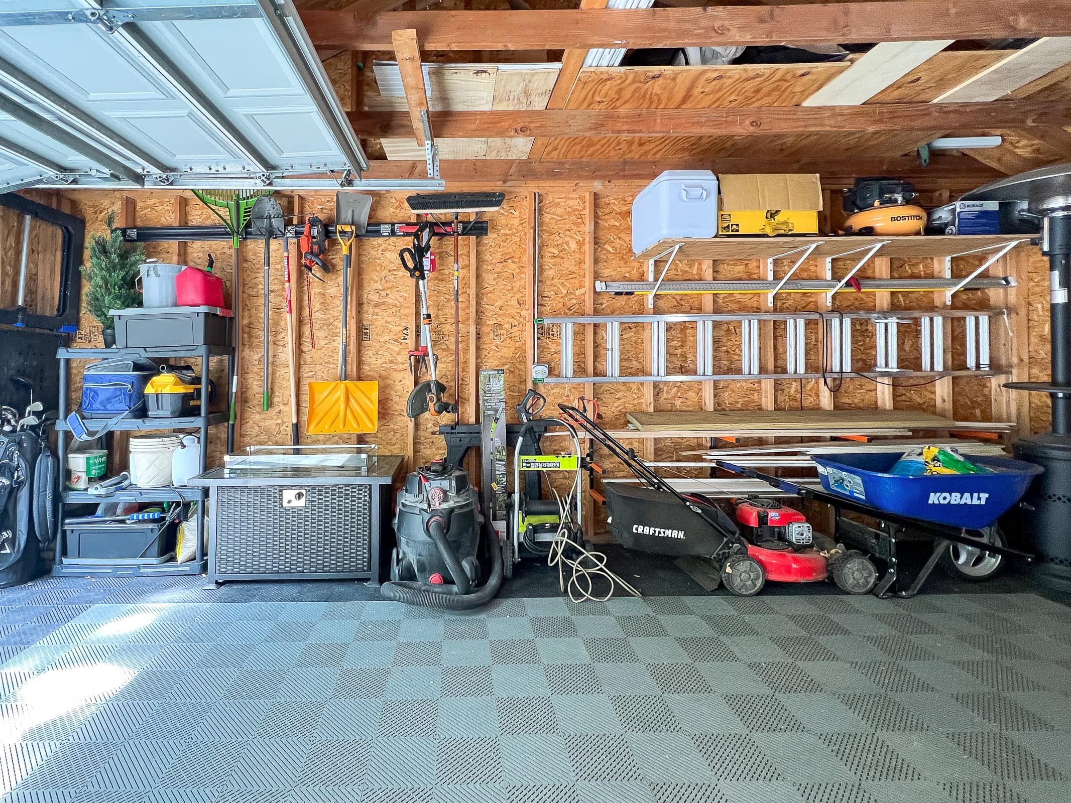 Adding storage to a vaulted garage