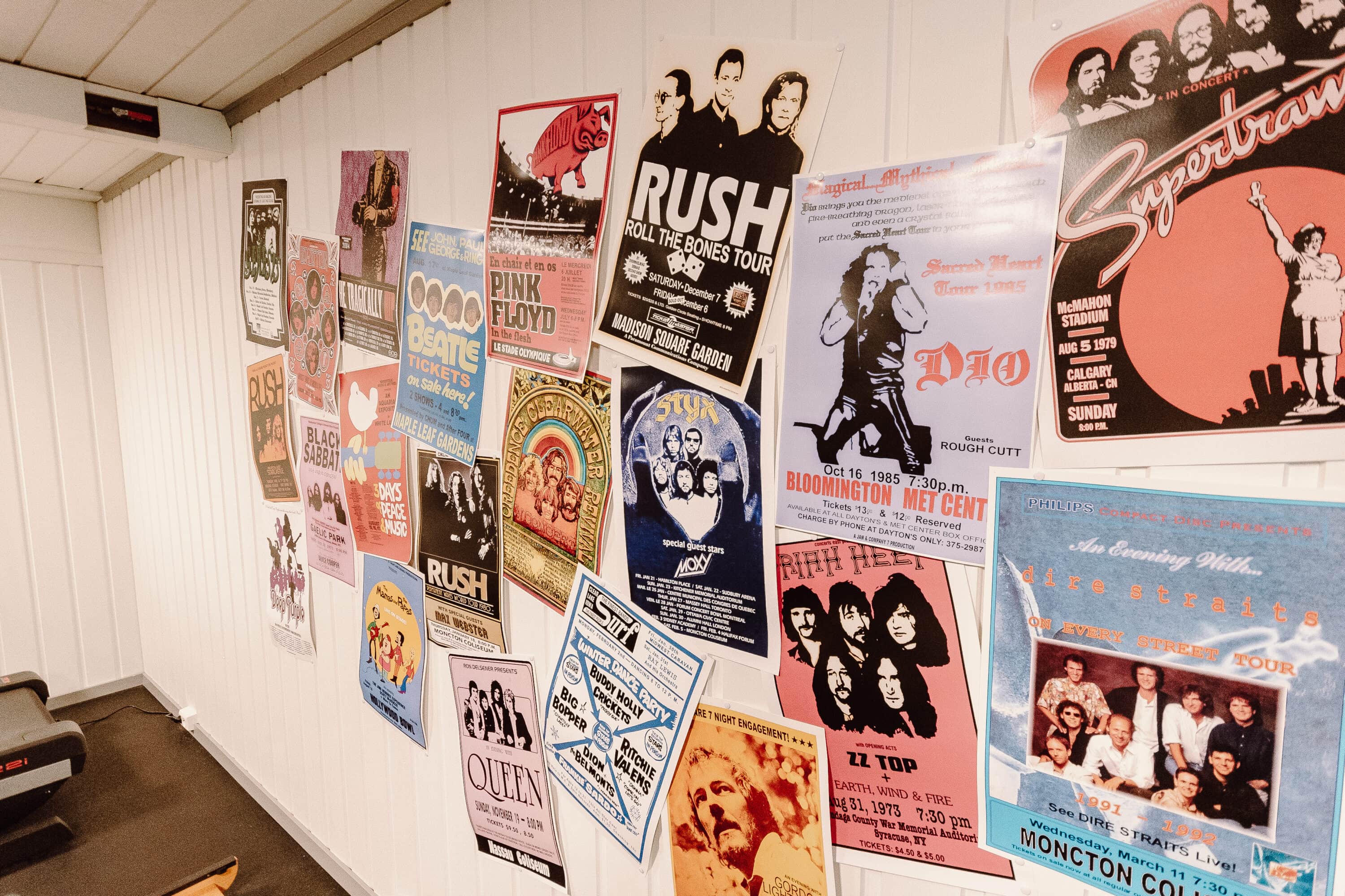 Cool music posters on the wall