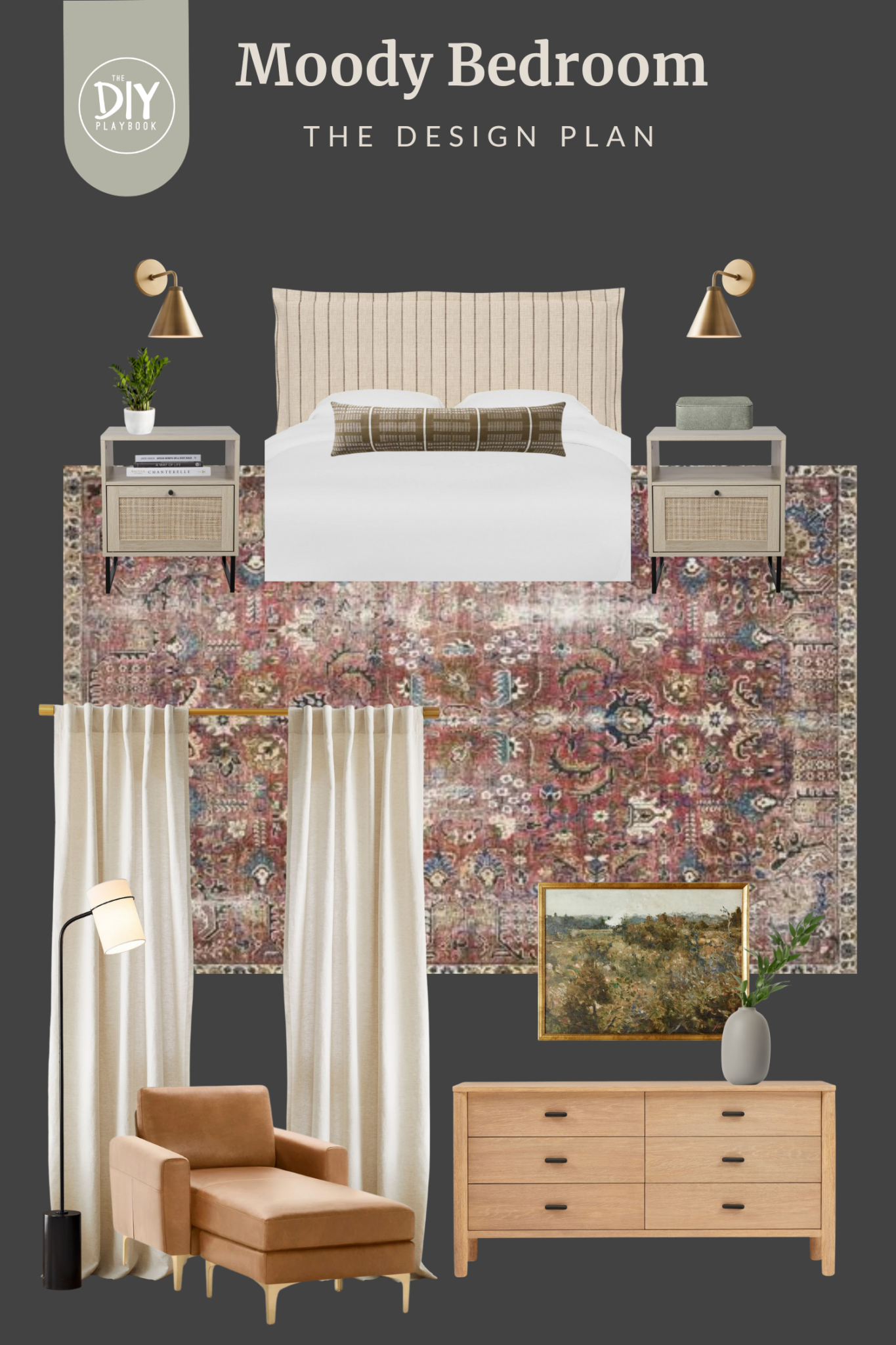Moody Bedroom Design (Before Photos & Makeover Plan)