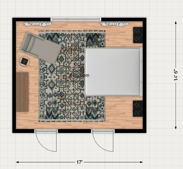 Moody bedroom design plan- the new layout for the space
